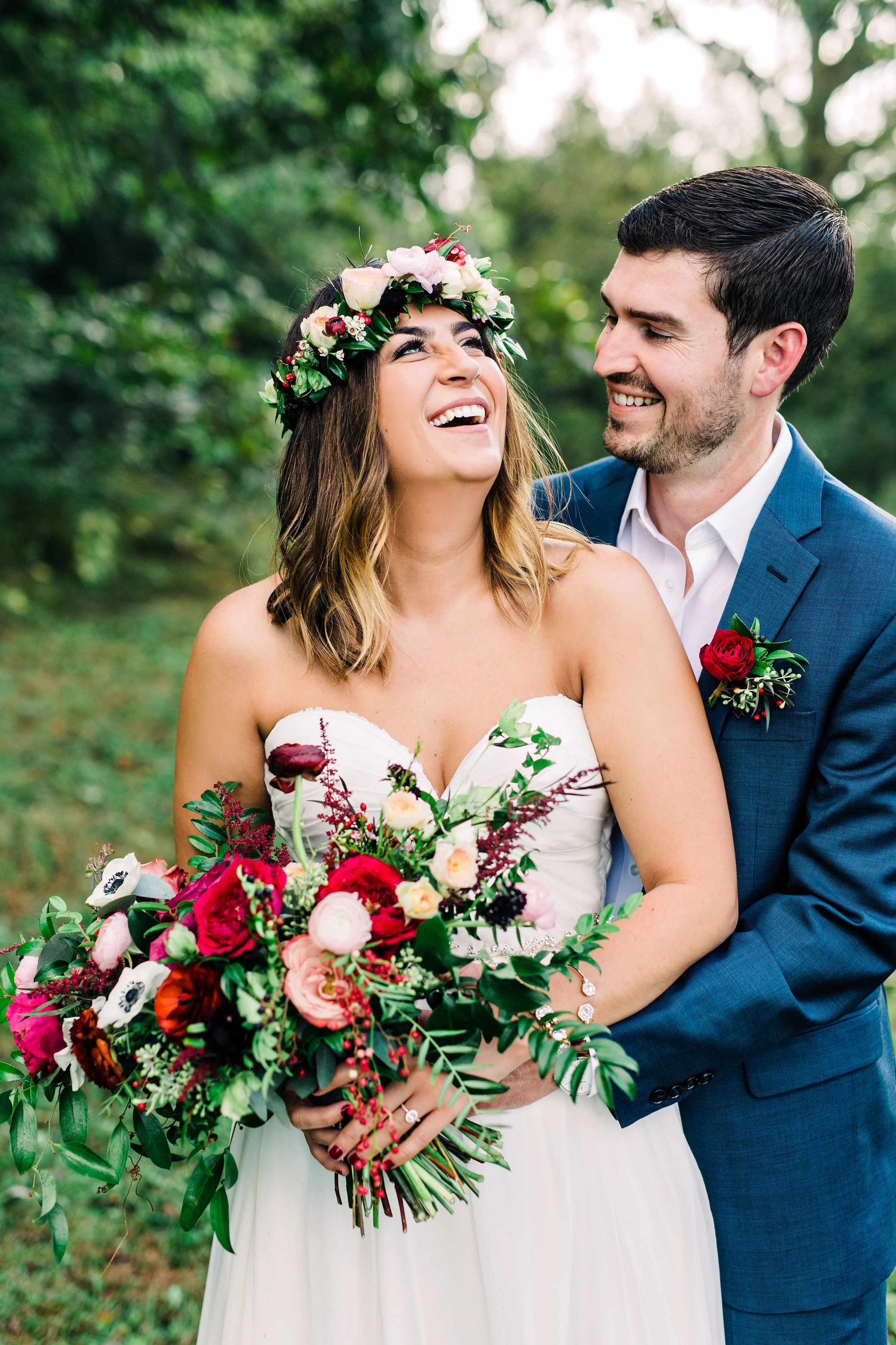Lush, organic bridal bouquet with marsala ranunculus and garden roses // Nashville Wedding Florist
