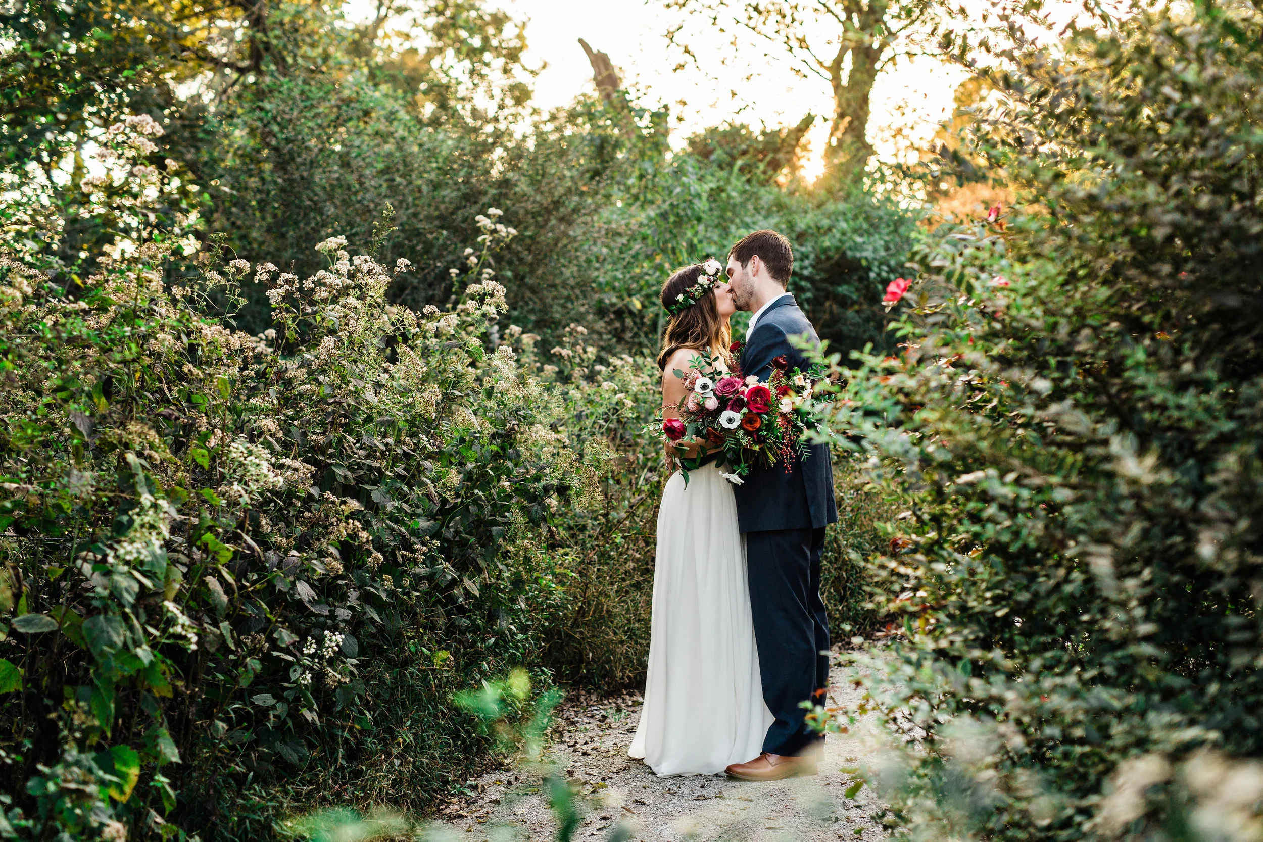 Nashville garden bride and groom portraits