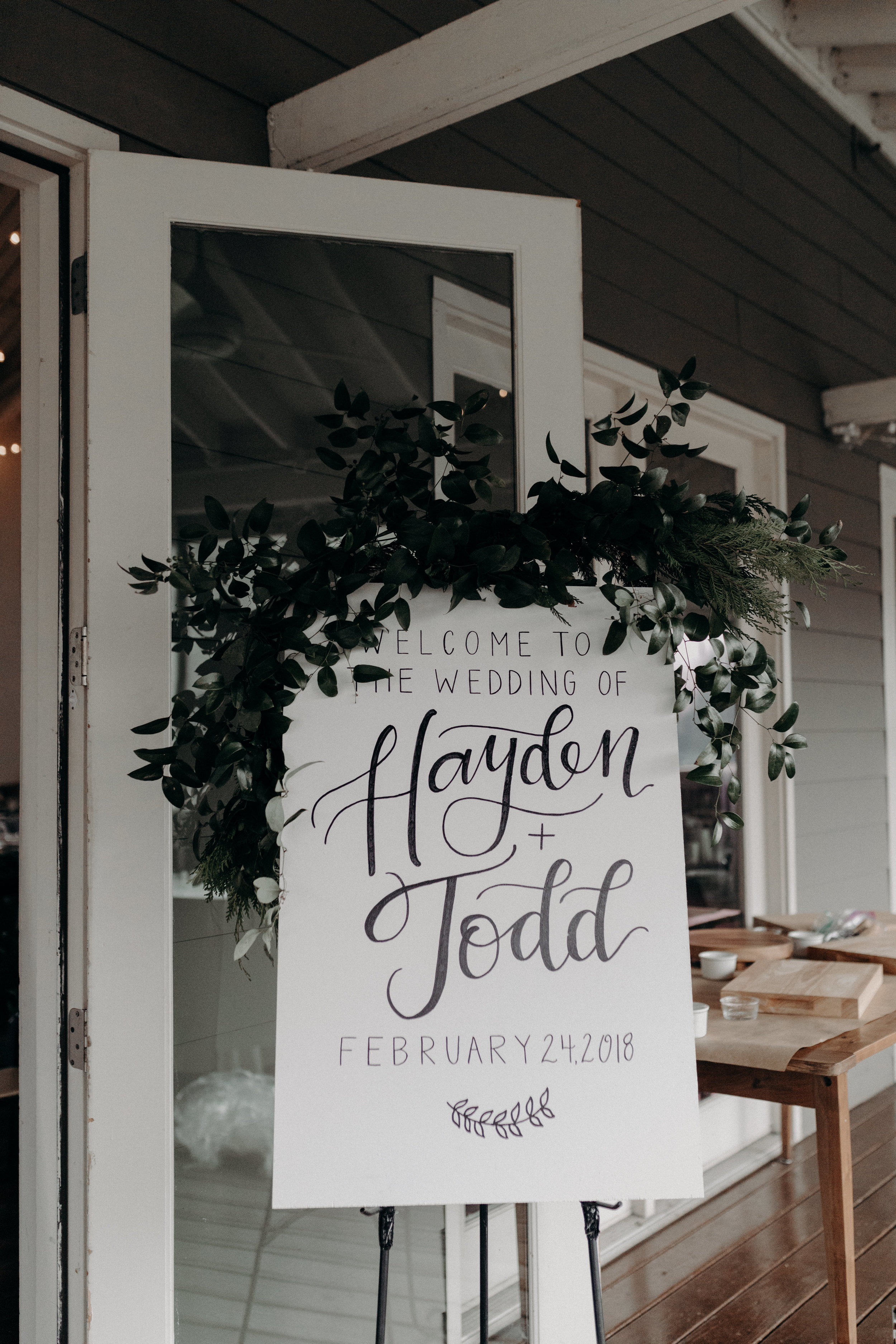 Lush greenery garland for wedding welcome sign // Nashville Floral Design