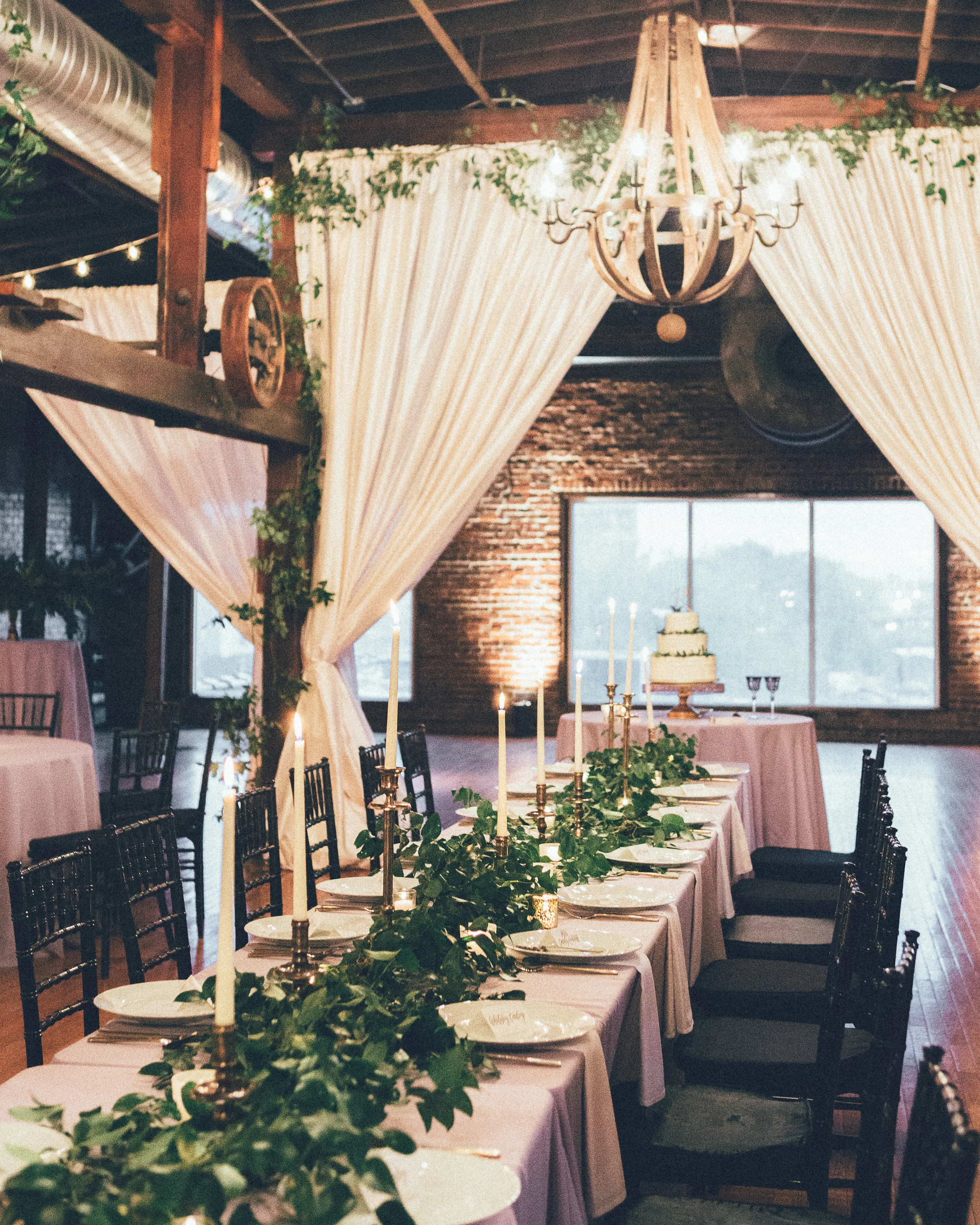 Lush greenery installation // Nashville Wedding Florist at Cannery One