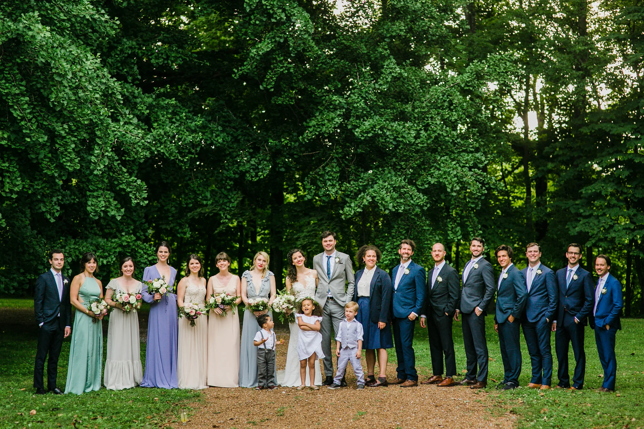 Art deco garden party wedding at Historic Travellers Rest in Nashville with organic, untamed floral design