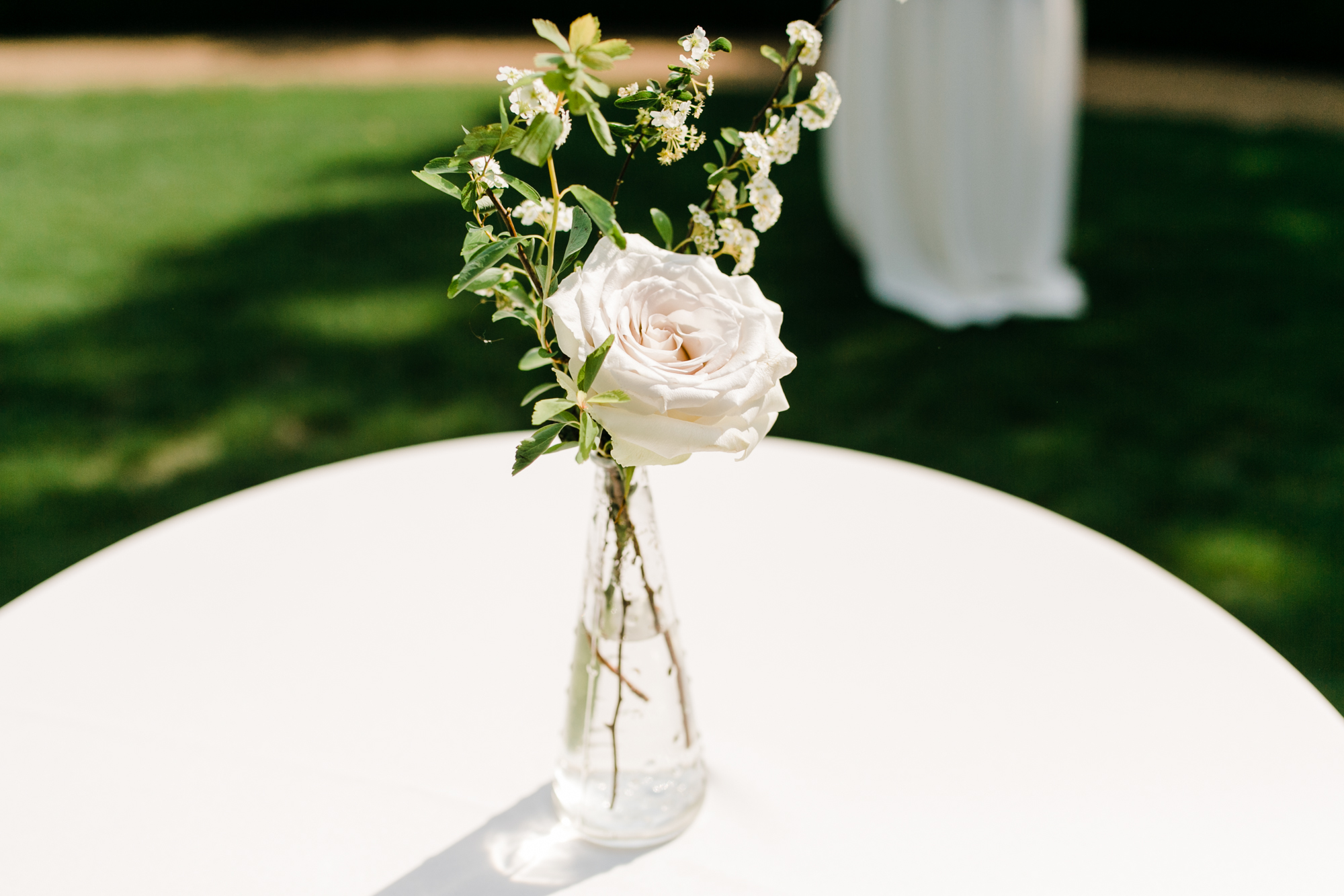 Simple bud vases for cocktail hour // Nashville Wedding Floral Design