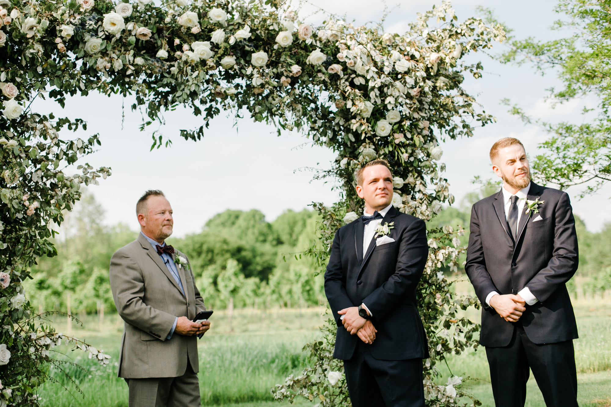 Natural, organic floral arch for the wedding ceremony backdrop // Nashville Wedding Florist