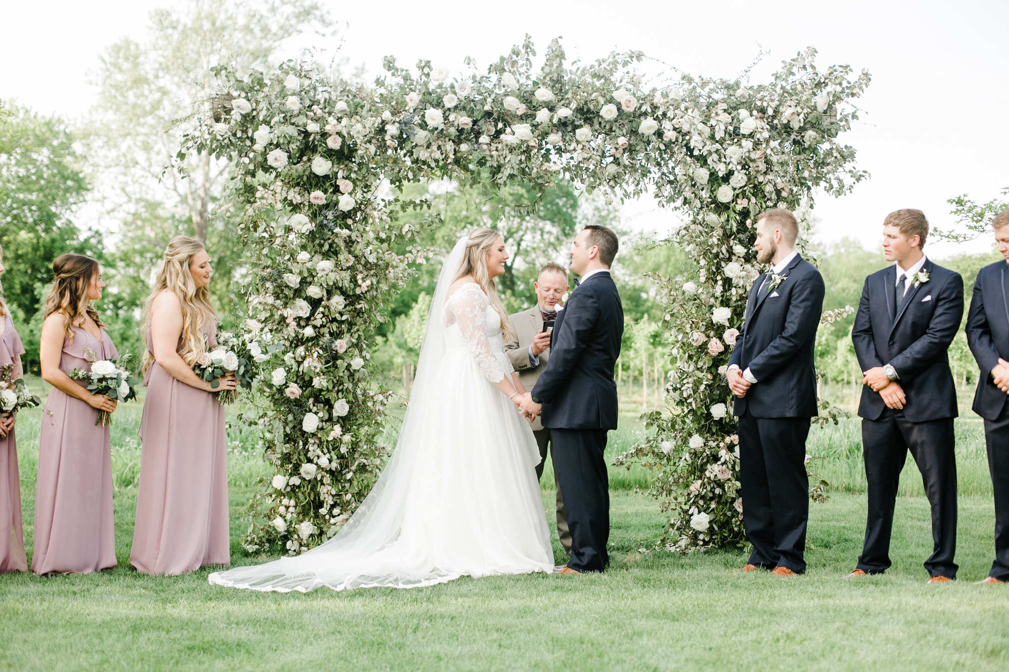 Natural, organic floral arch for the wedding ceremony backdrop // Nashville Wedding Florist