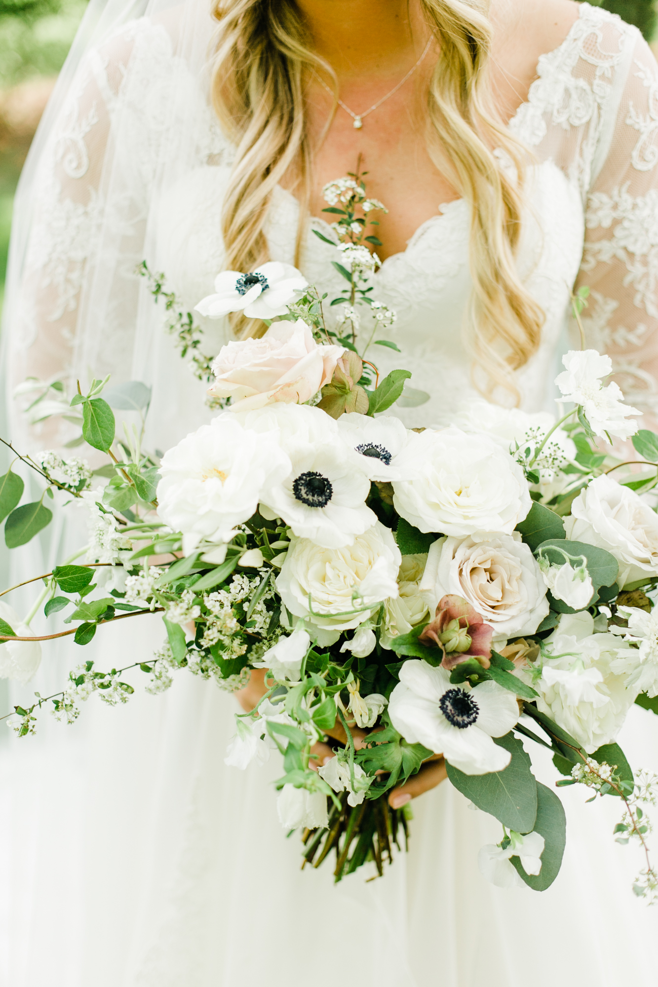 Spring bridal bouquet with blush and cream color palette // Nashville Wedding Floral Design