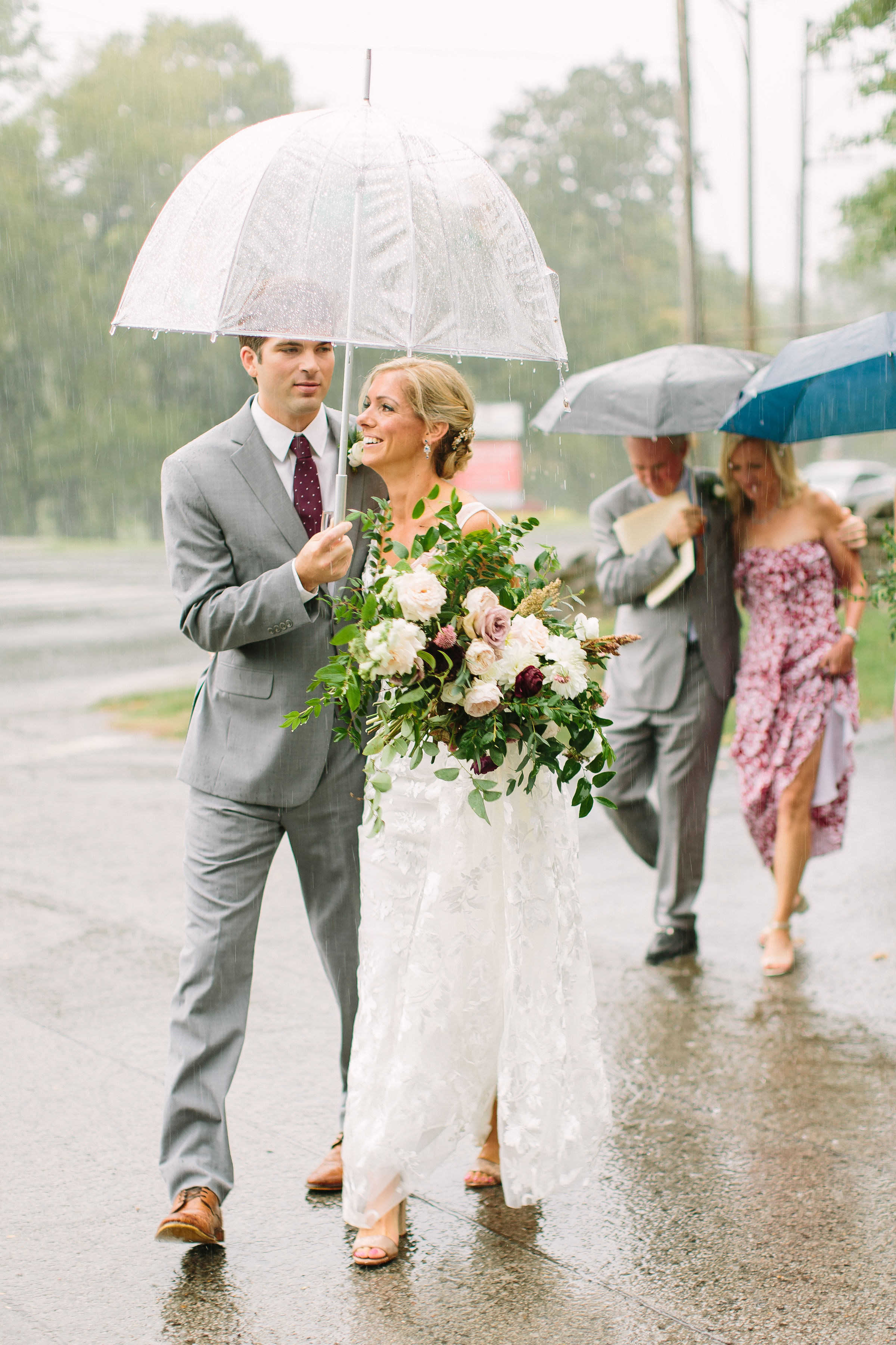 New Orleans style wedding parade in the rain // Nashville Wedding Florist