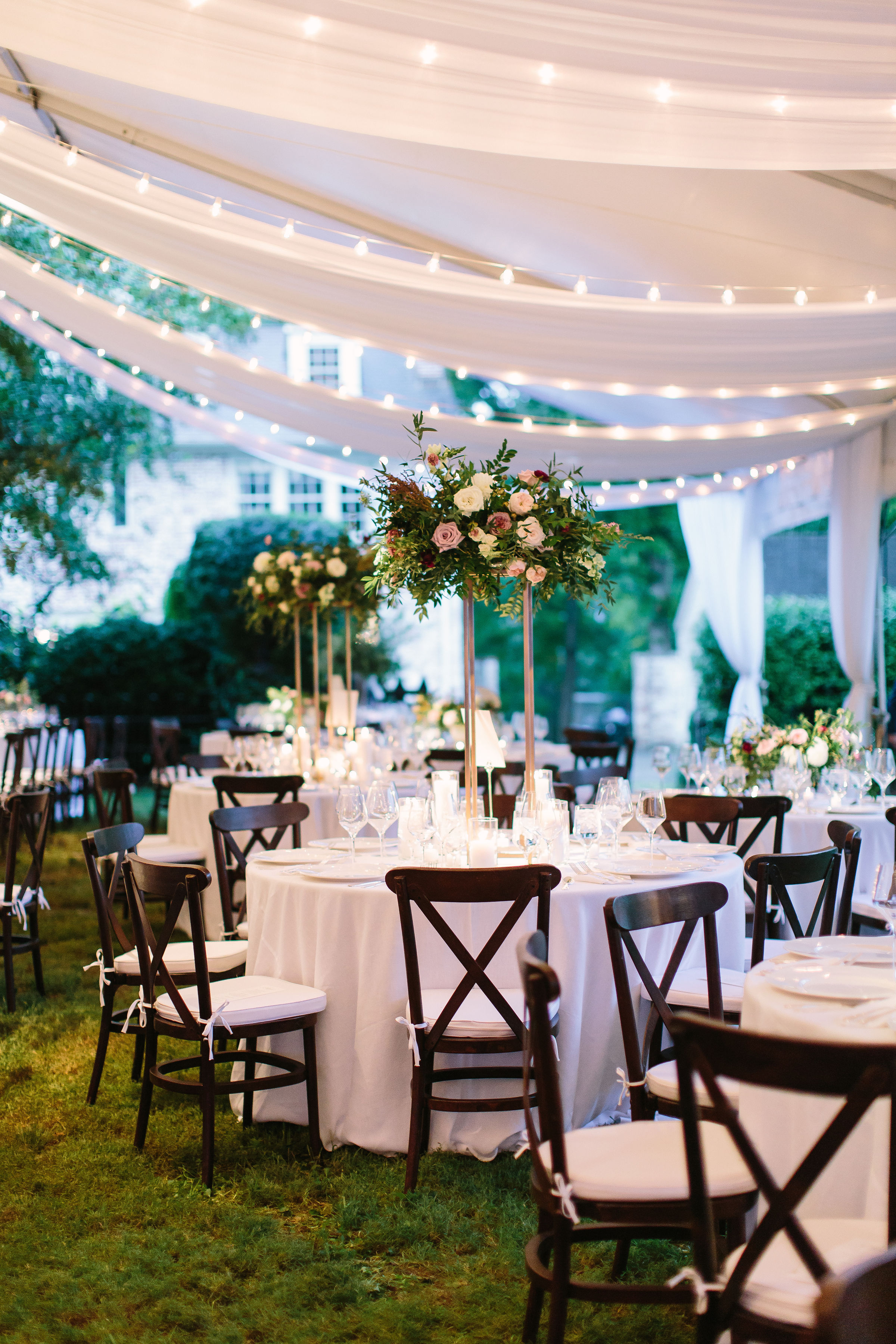 Tented backyard wedding // Belle Meade Wedding Floral Design