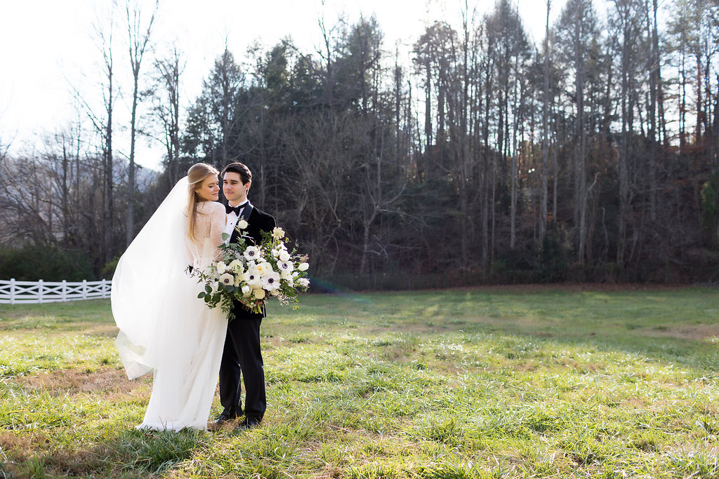 Winter Wedding at Blackberry Farm with all white and greenery florals // Southern US Florist