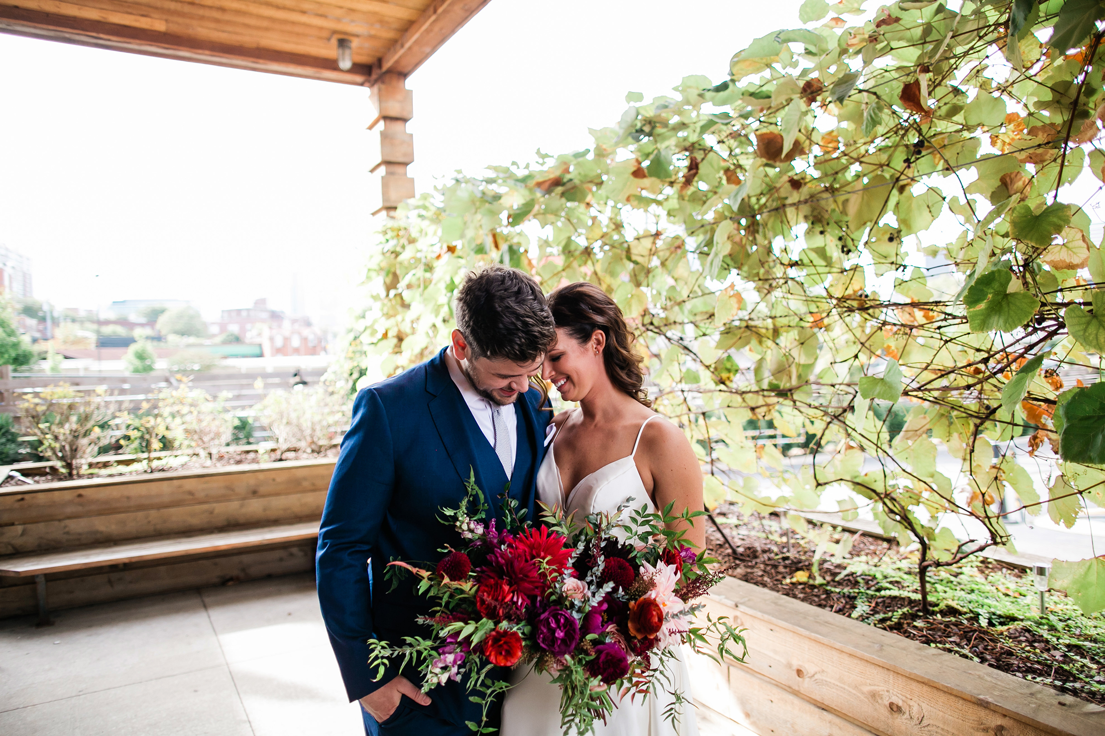 Bridal portraits in the grapevines // City Winery Wedding