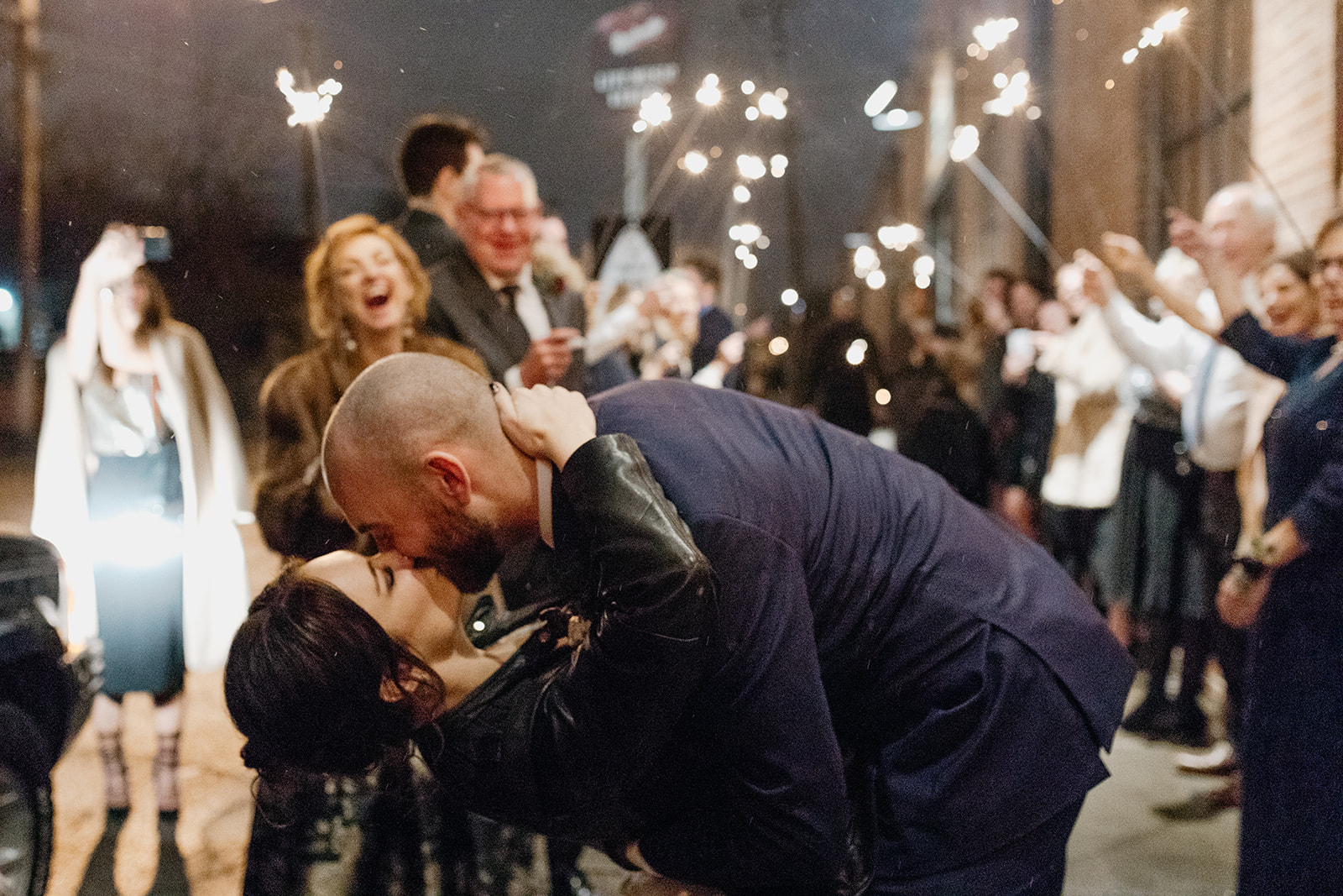 Sparkler exit in the snow!! Magical Nashville Wedding!