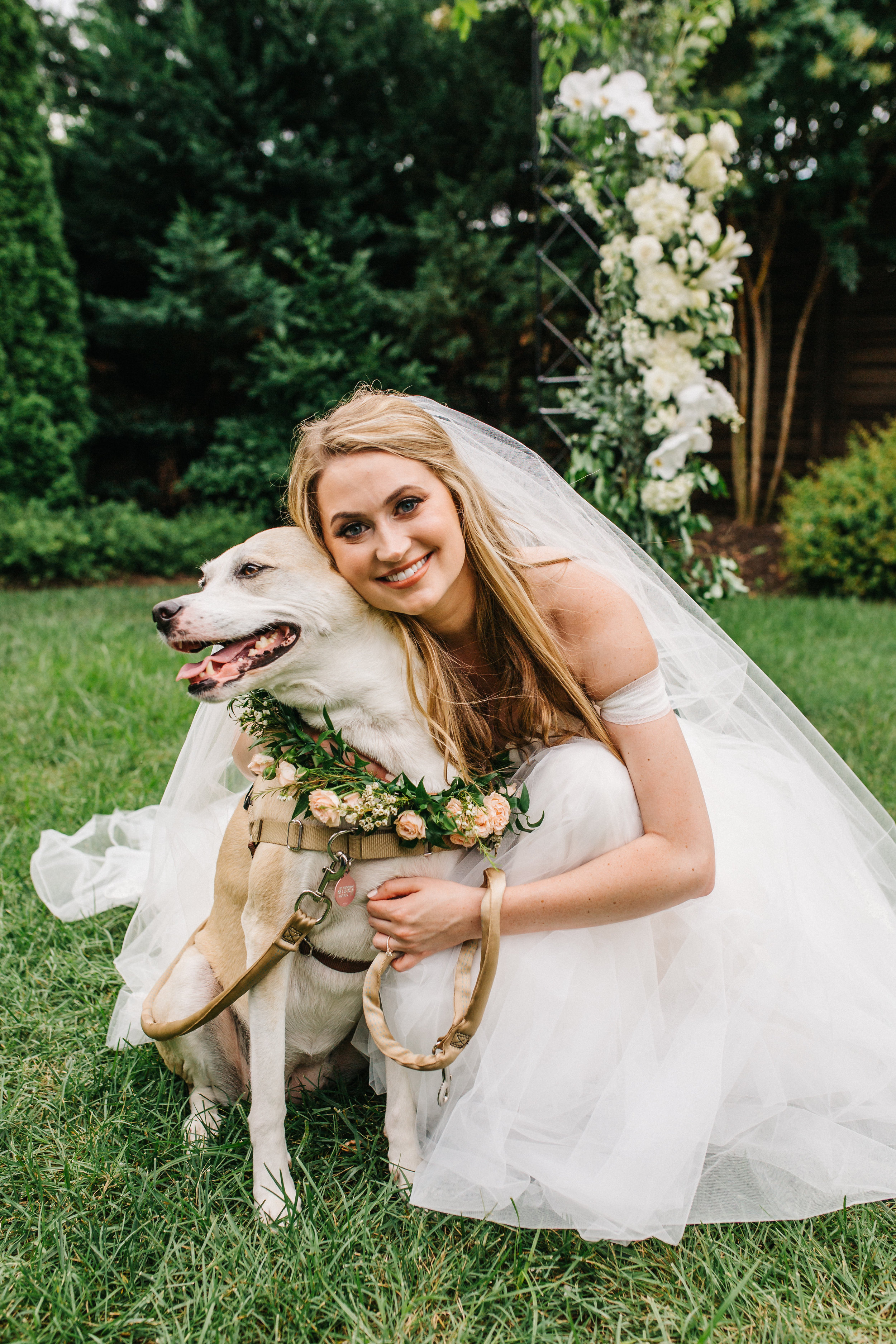 How to include your dog in your wedding: flower wreaths! Nashville Wedding at the Cordelle.