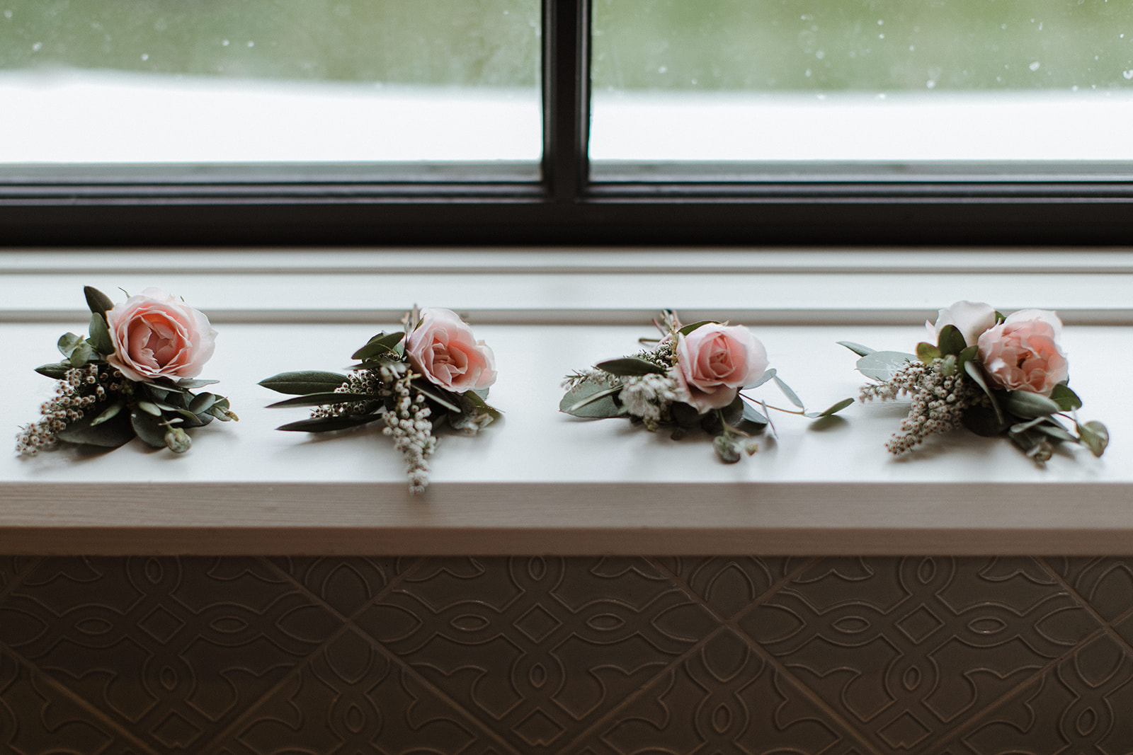 Blush boutonnieres with texture and greenery. Nashville Wedding Floral Design.