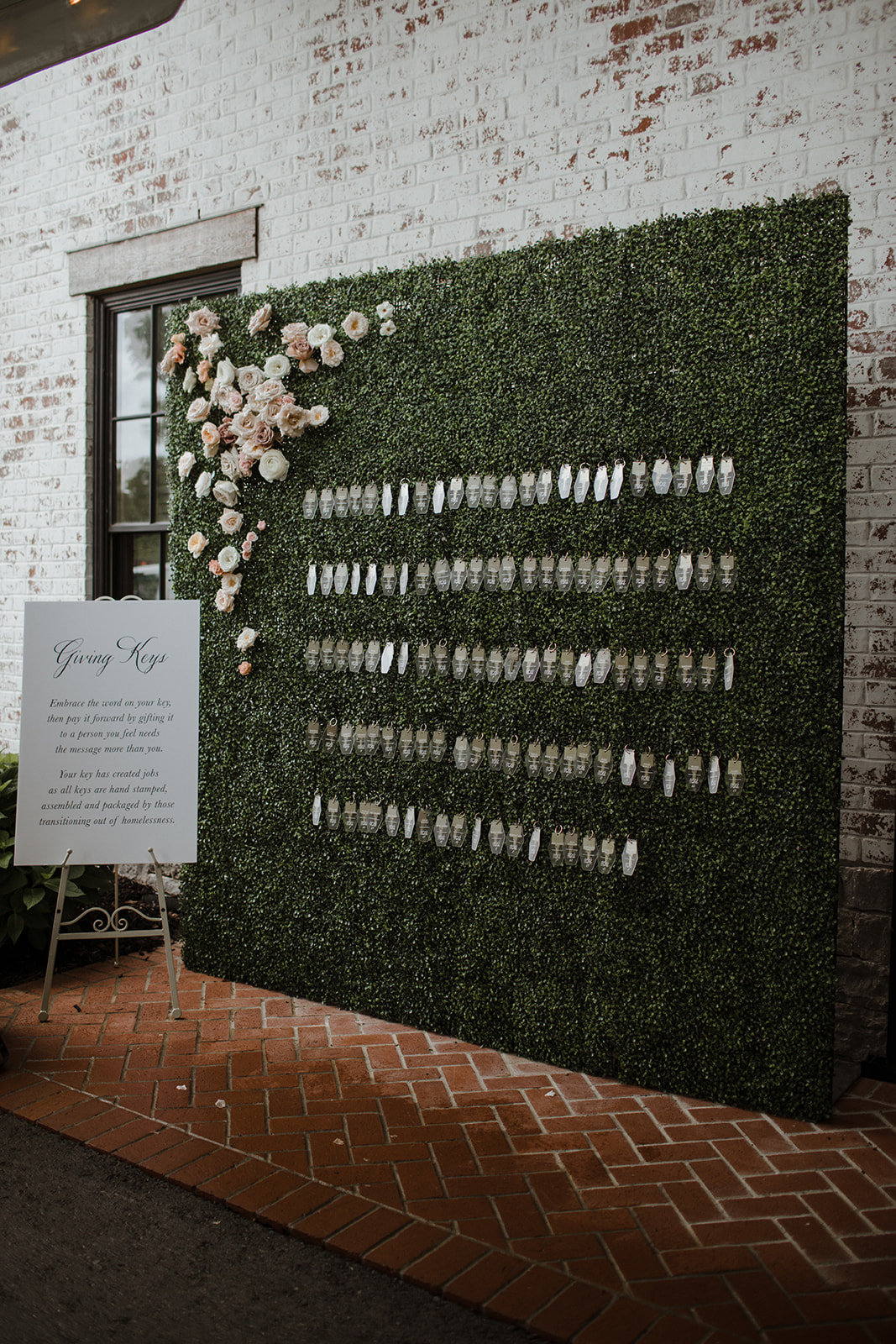 Boxwood flower wall. Nashville Wedding Florist.