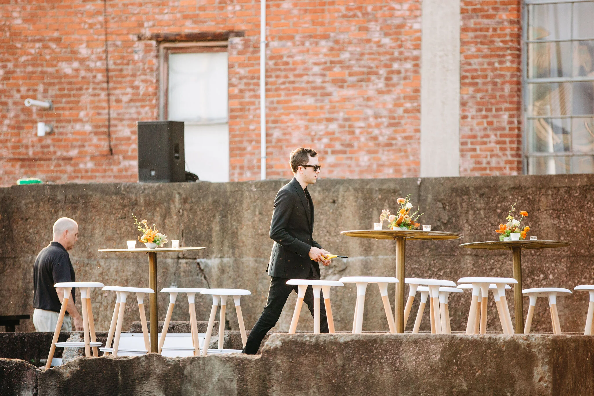 Rust orange, terra cotta, and golden yellow floral centerpieces for the CMT Songbird Supper Club 2019. Nashville event florist.