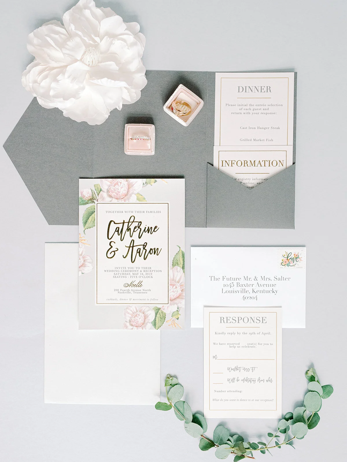 Blush, ivory, and greenery bridal bouquet with dahlias, garden roses, peonies, and anemones. Nashville wedding florist, Rosemary and Finch.