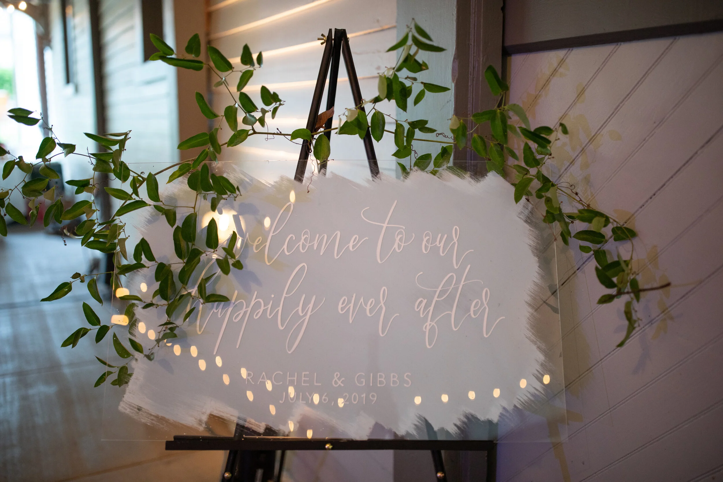 Light vine for the welcome sign. Belle Meade Plantation floral design.