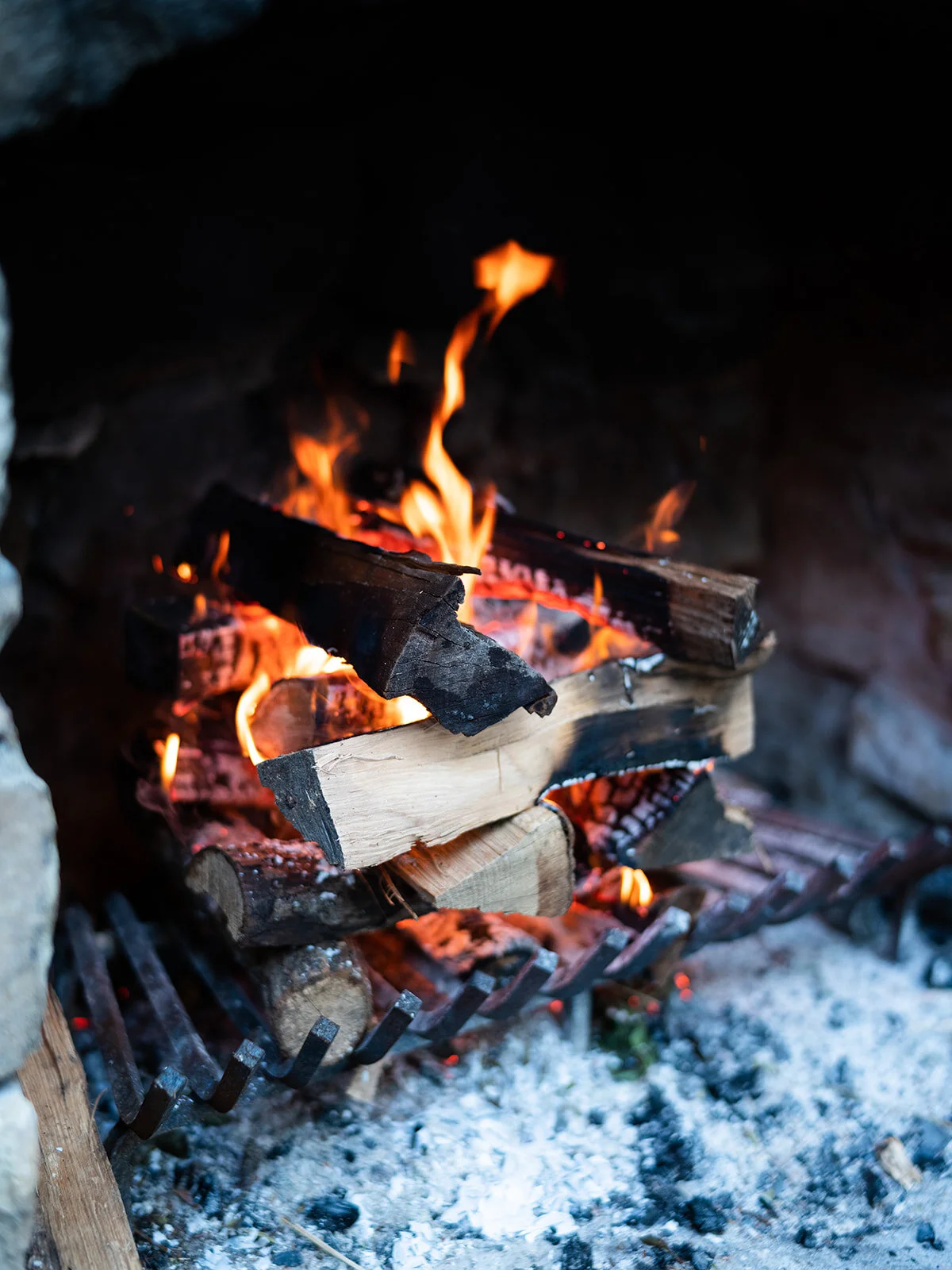 Late summer wildflower-inspired wedding floral design at RT Lodge. Asymmetrical, growing flower installation for the mantle.
