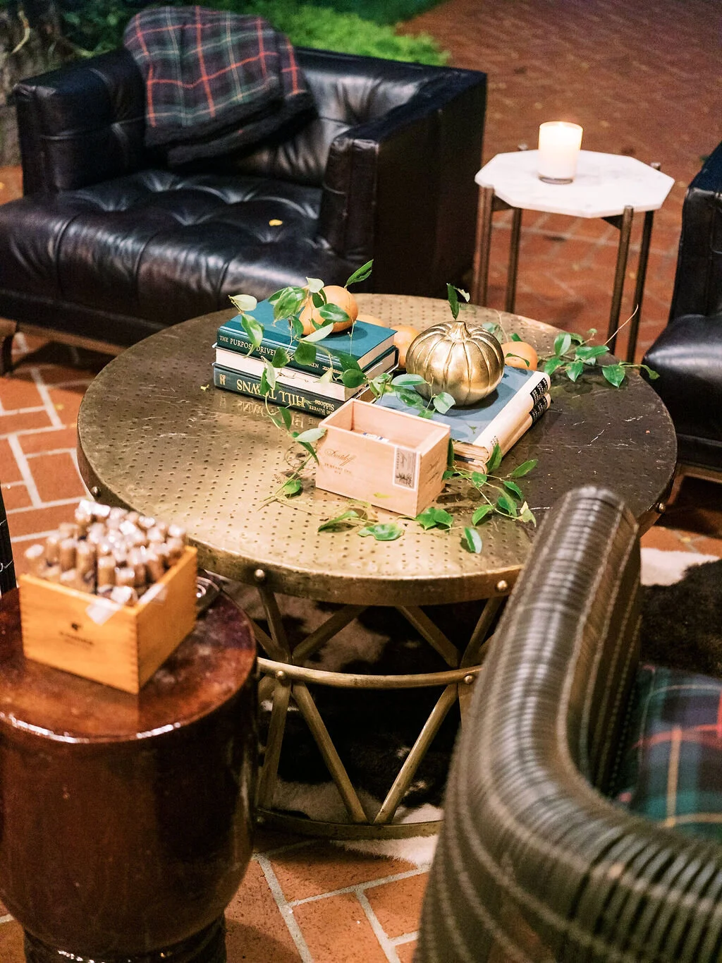 Juicy fall wedding at Trinity View Farm with styled pears and organic foraged greenery. Nashville wedding and corporate event floral designer, Mary Love Richardson of Rosemary & Finch.