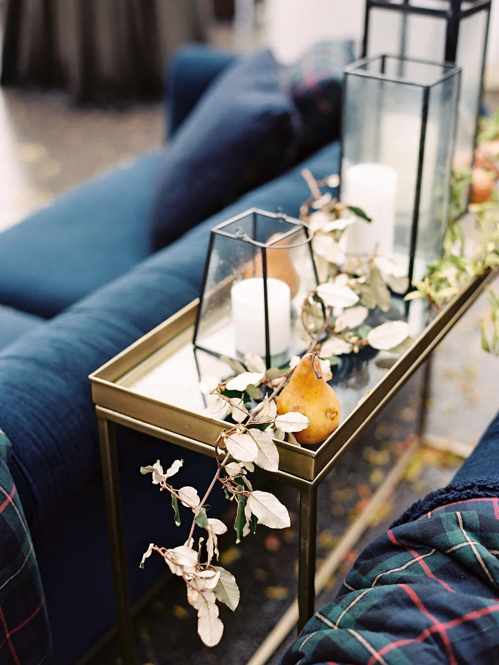 Juicy fall wedding at Trinity View Farm with styled pears and organic foraged greenery. Nashville wedding and corporate event floral designer, Mary Love Richardson of Rosemary & Finch.