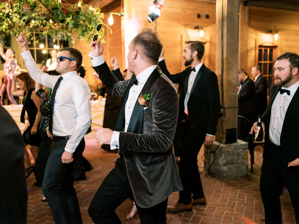 Natural greenery chandelier for Trinity View Farm wedding. Nashville event floral design by Mary Love Richardson of Rosemary & Finch.