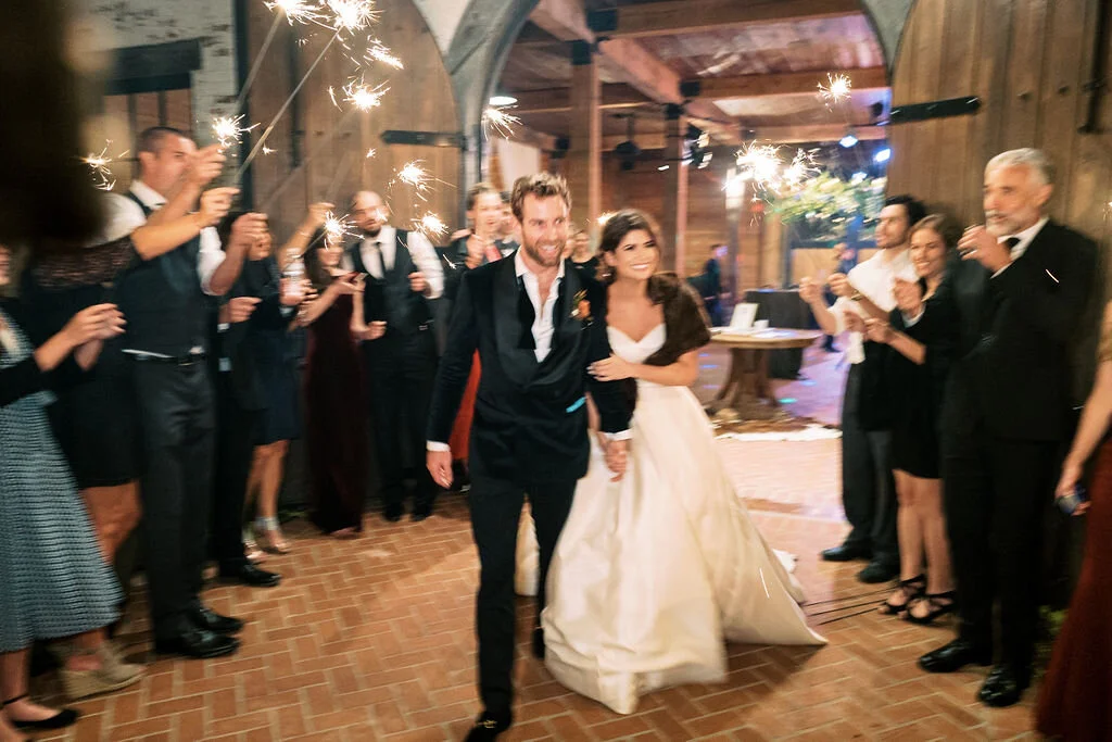 Helicopter getaway for the bride and groom. Nashville wedding and event floral design at Trinity View Farm.