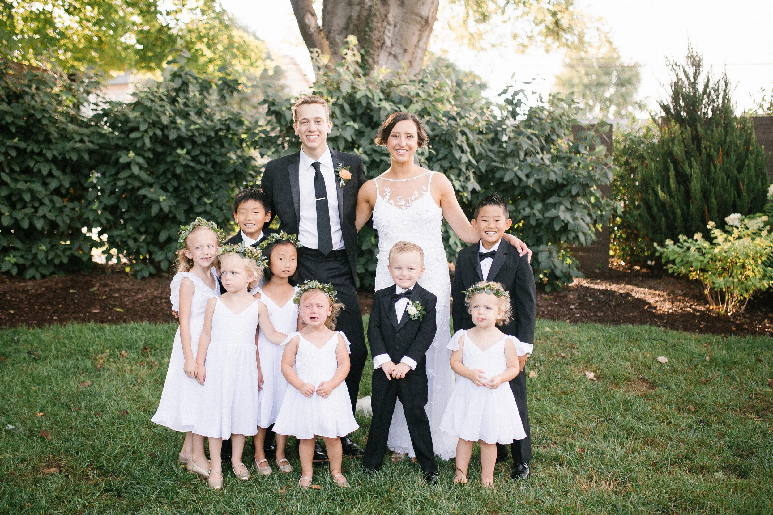 Dainty greenery crowns for flower girls. Nashville wedding floral design.