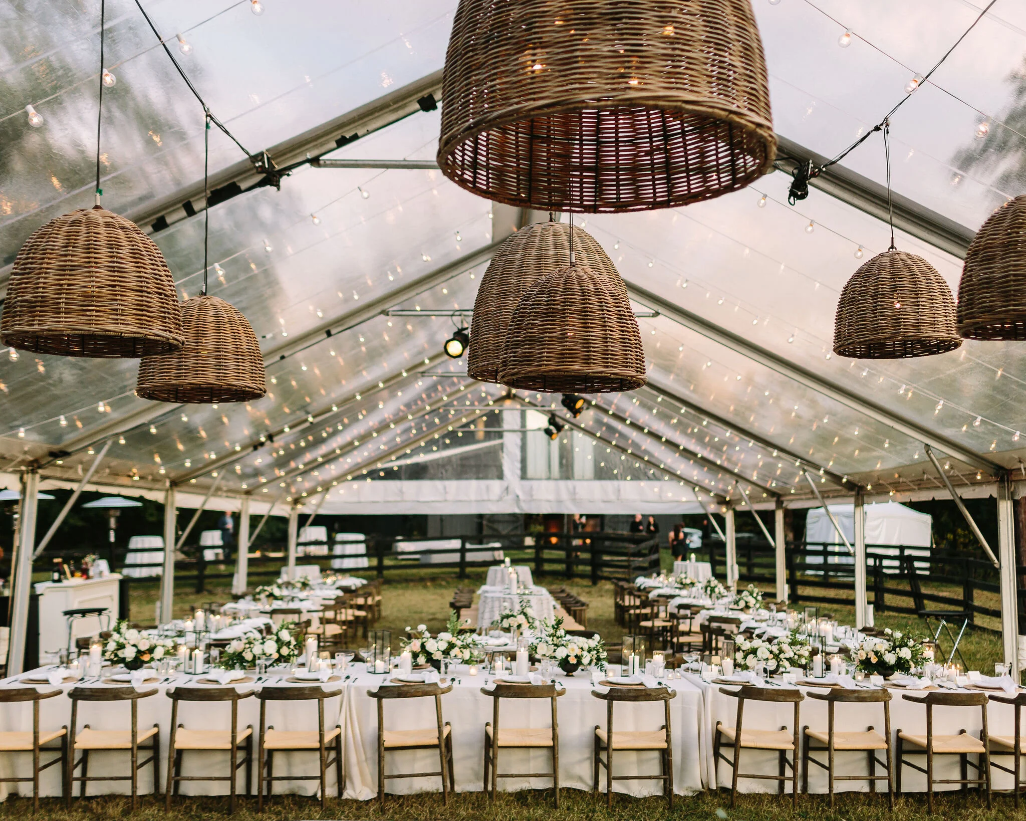 Tennessee countryside October wedding at Bloomsbury Farm with all white and greenery floral design. Nashville wedding florist.