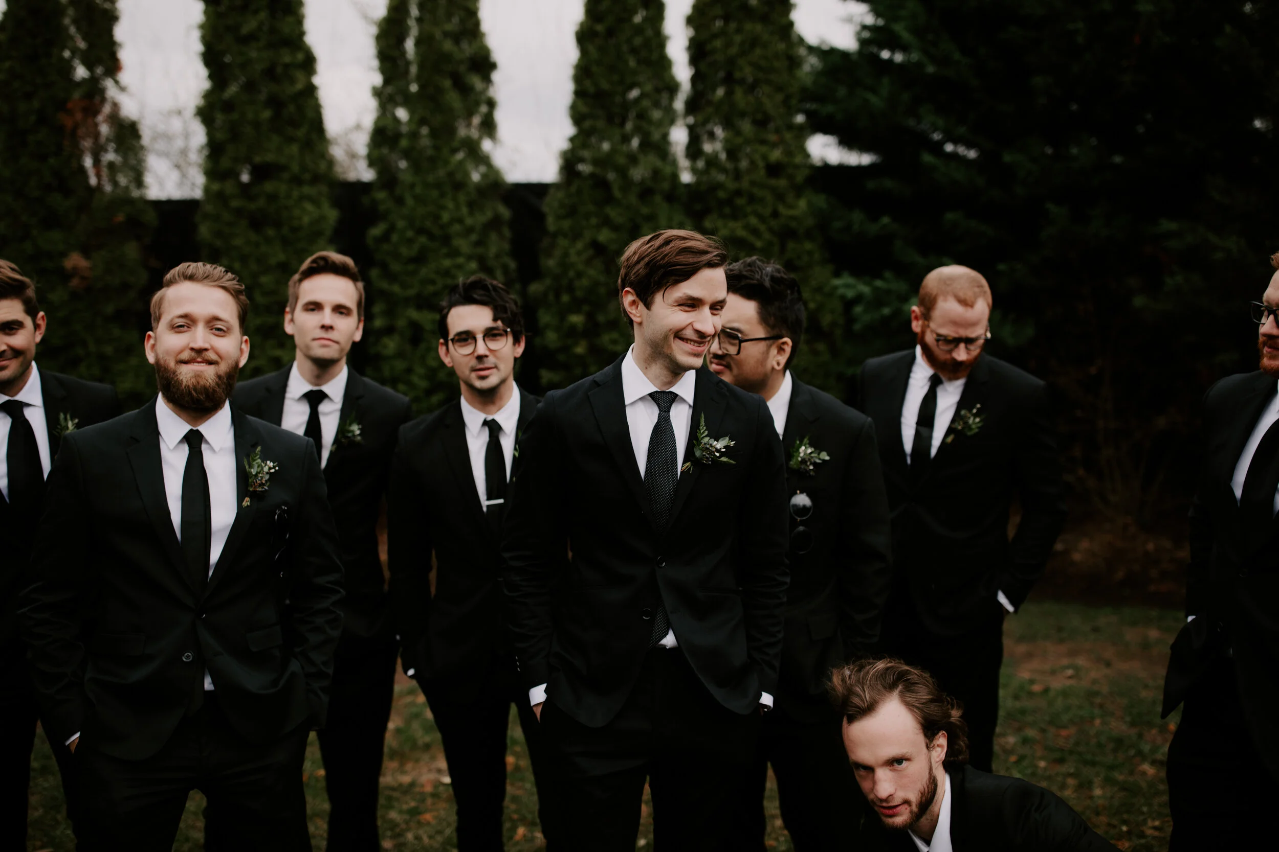 Simple greenery and fern boutonniere for the groom. Nashville wedding floral designer.