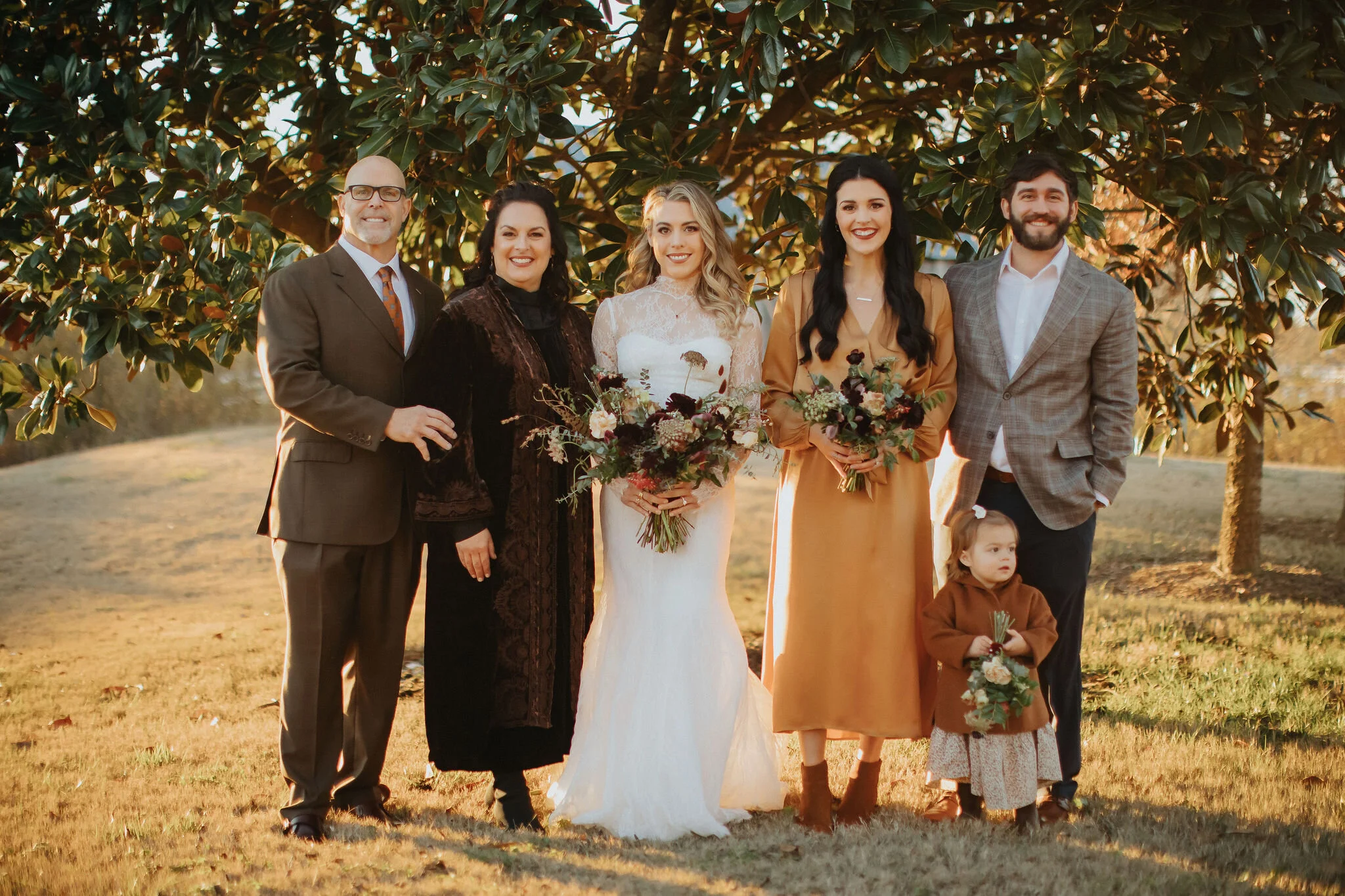 A perfect botanical and moody bouquet filled with Chocolate Cosmos, Queen Ann's Lace, Baby Eucalyptus, Rust Bunny Tails, Festival Bush, Antique Carnations, Burgundy Ranunculus, and Brown Lisianthus. Designed by Nashville wedding floral designer, Ros…