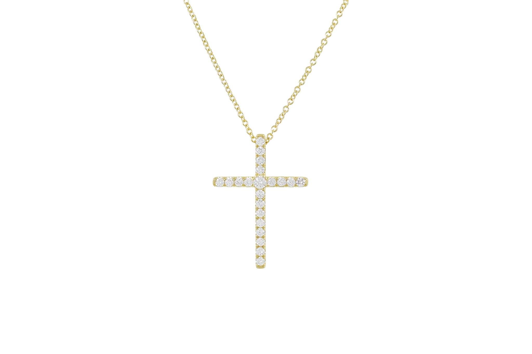 Signature Diamond Cross Necklace (Small) — KATE ALEXANDRA JEWELRY