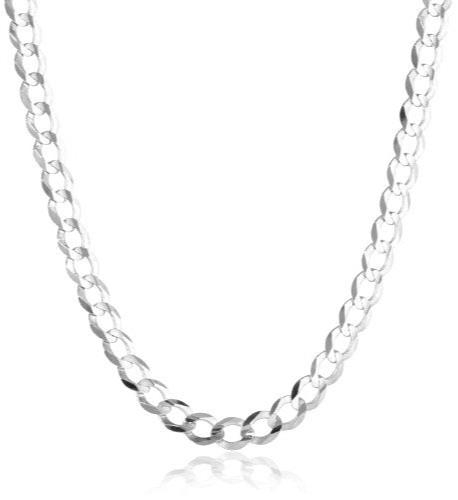 14k White Gold Curb Chain — KATE ALEXANDRA JEWELRY