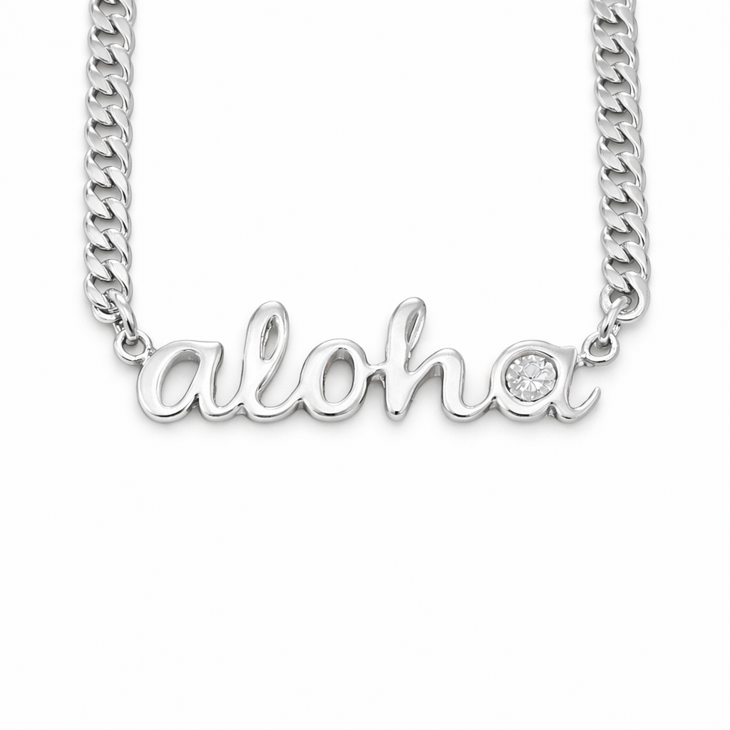 aloha gold necklace white gold