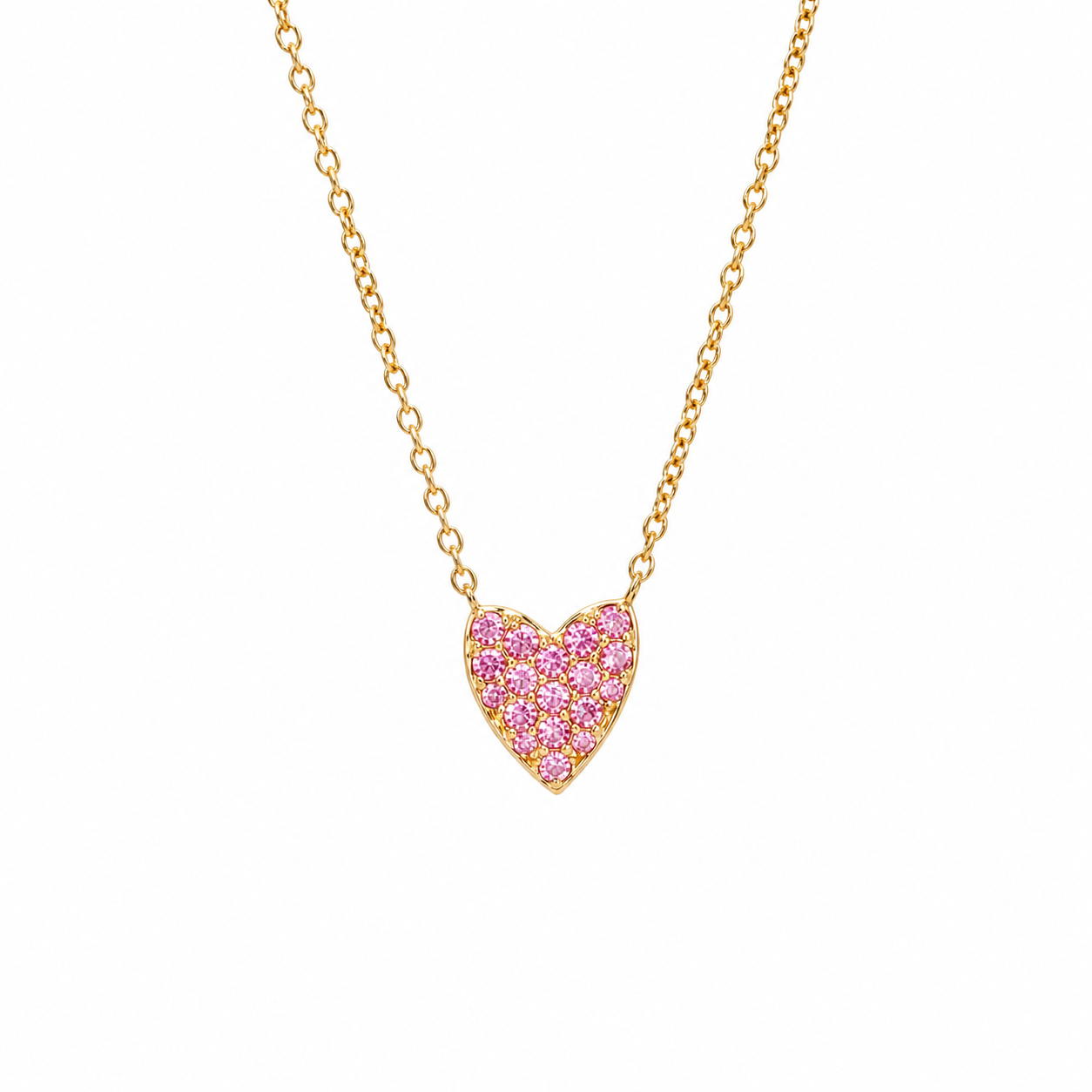 Gemstone Mini Heart Necklace