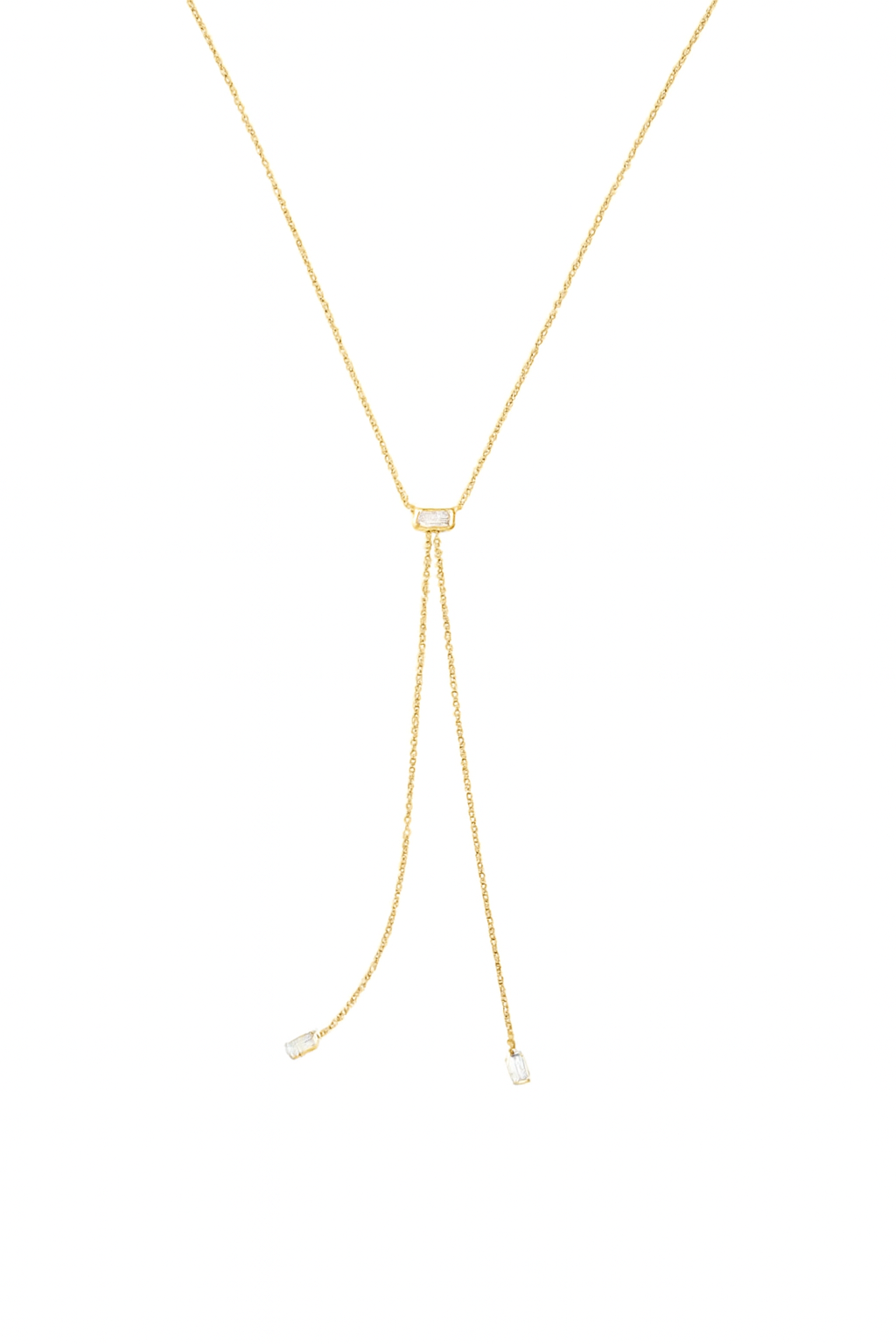 Baguette Diamond Lariat Necklace