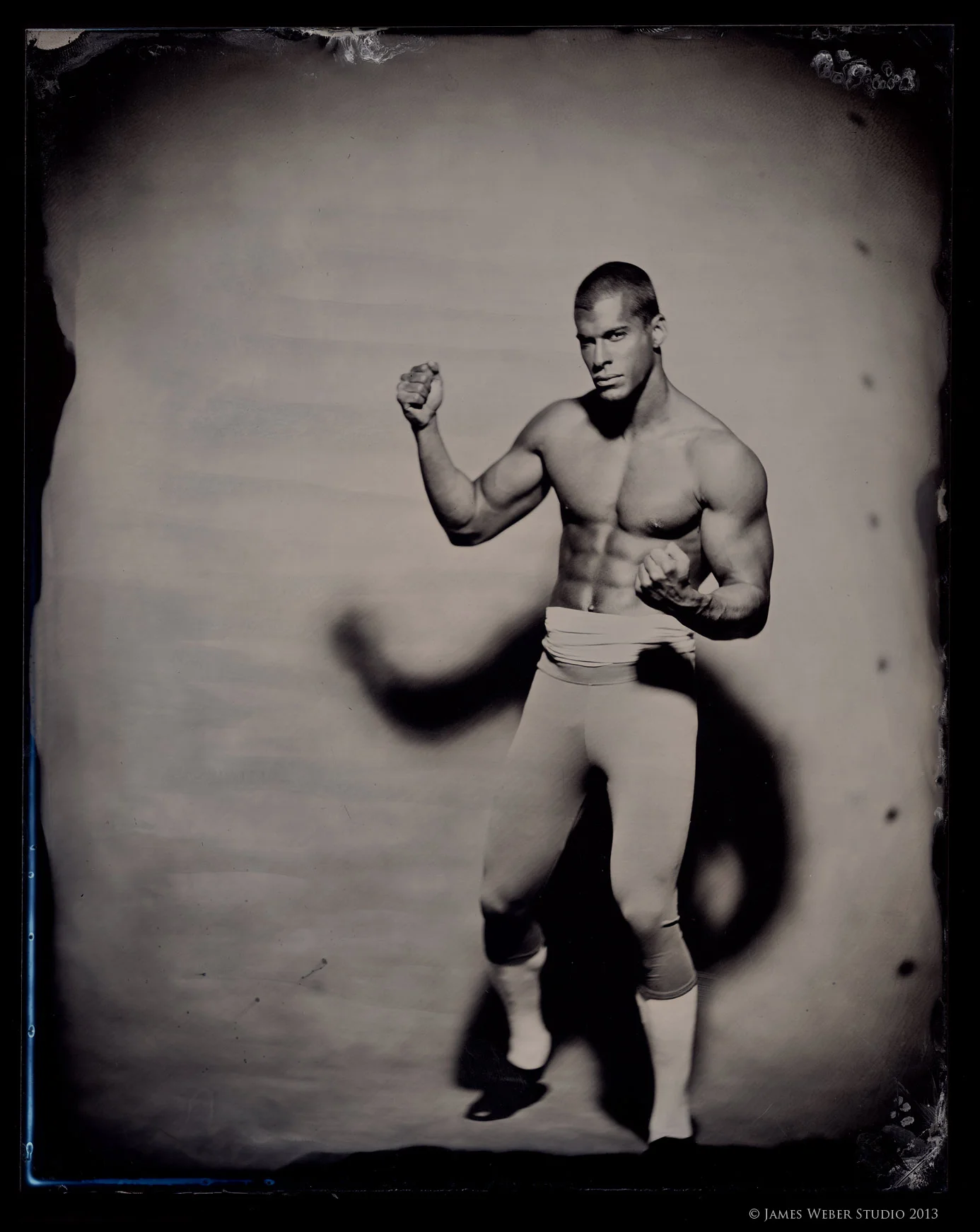 Model: Derek @ RED NYC Tights and Shoes by Capezio 8"x10" on Black Aluminum. © James Weber