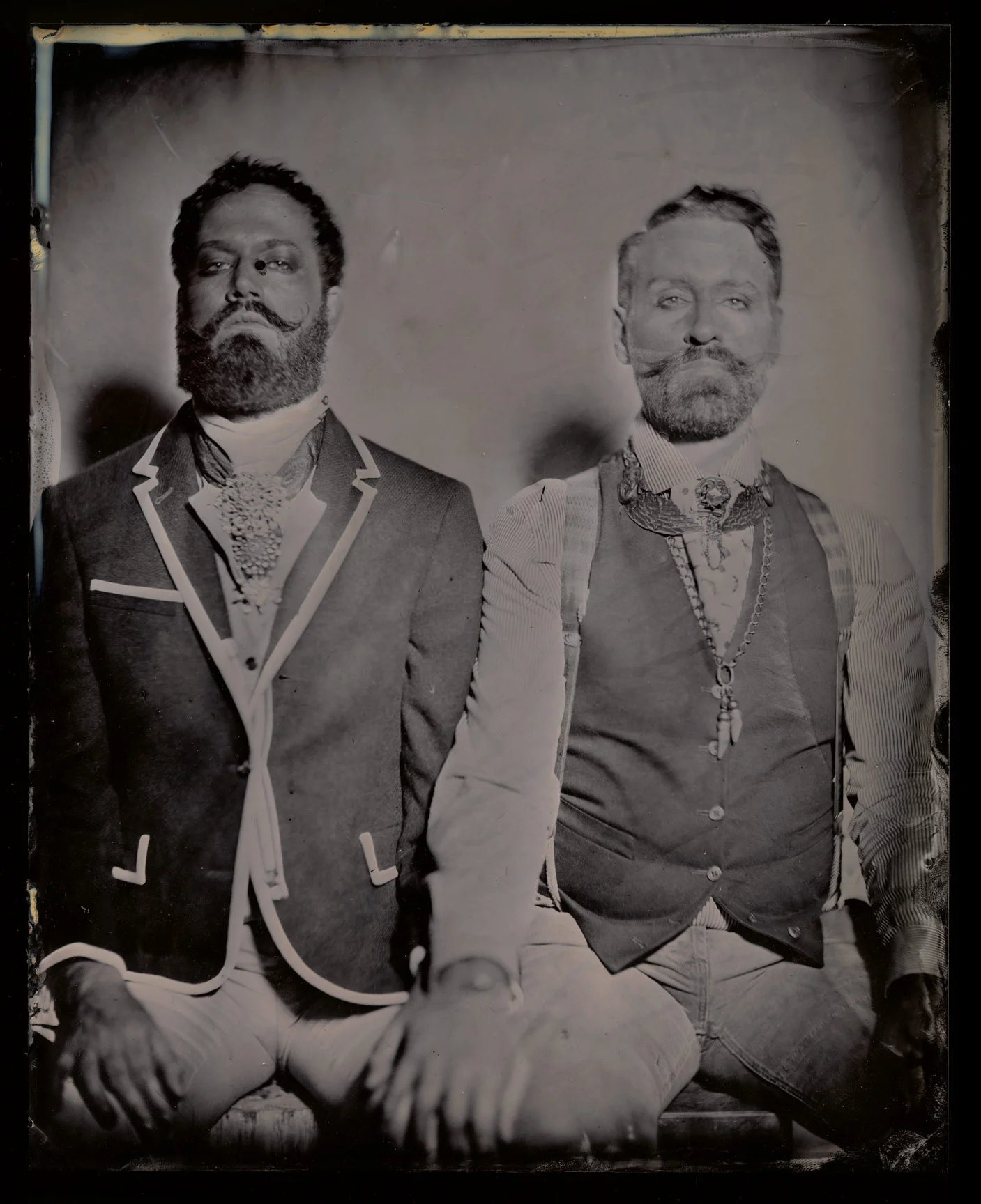 Adam and Jon, 8"x10" on Black Aluminum. 