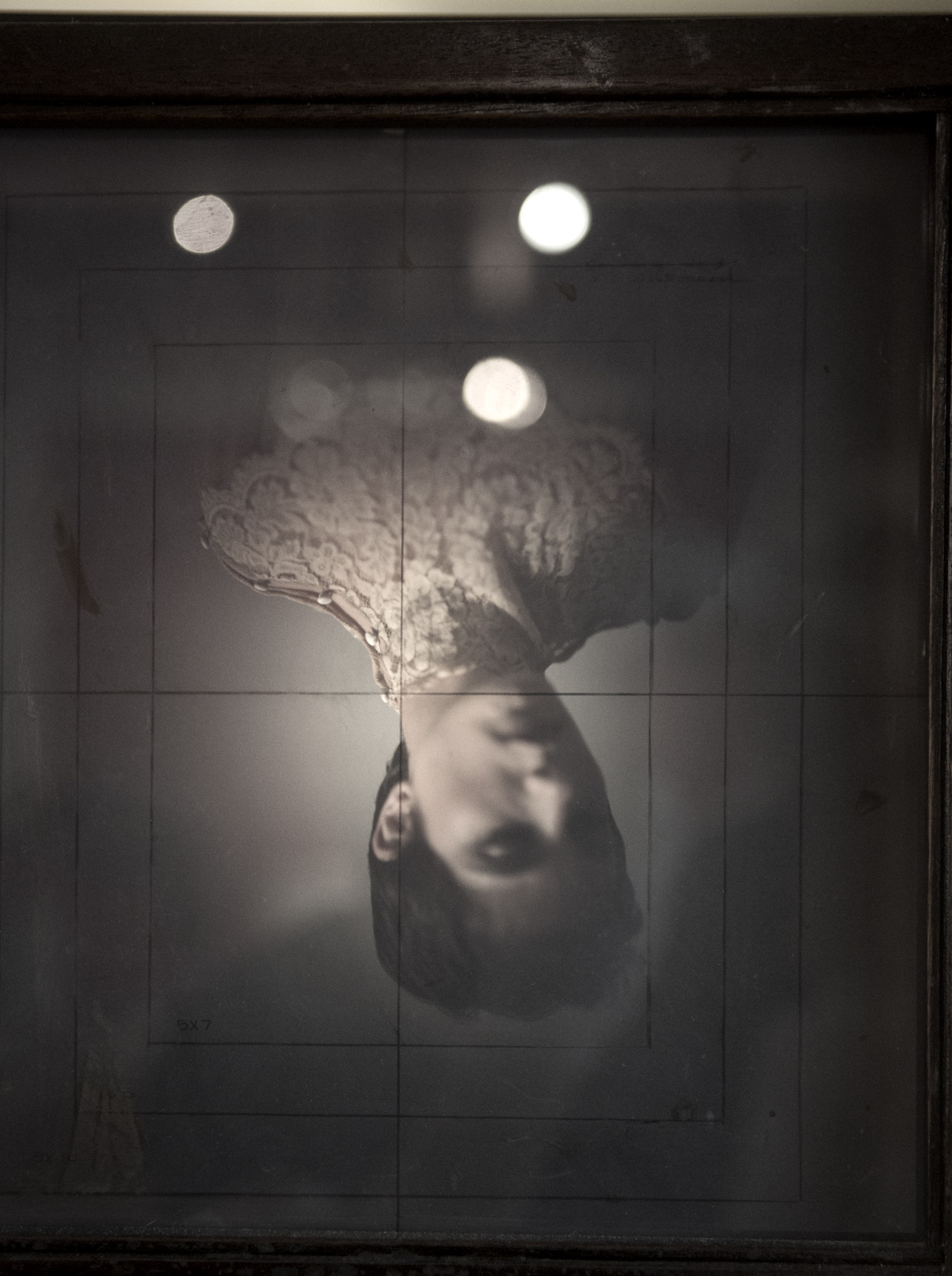 This is a view of the ground glass as I was focusing. In large format photography, the image is always inverted vertically and horizontally.