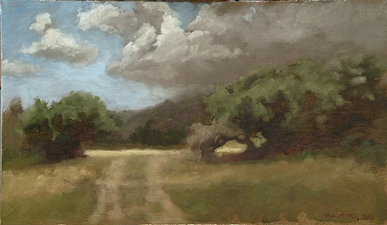 Gunstock Ranch, HI Oil on Panel, Signed ( l.r. ) "Christopher P.T. Fleming 2000" 10 7/8" x 17 1/2" Frame O.D. SOLD
