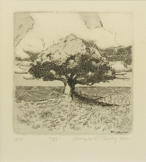 US Etching, Signed ( l.r. ) "Christopher P.T. Fleming 2000, A/P" 11 1/4" x 11 1/4" Frame O.D. SOLD