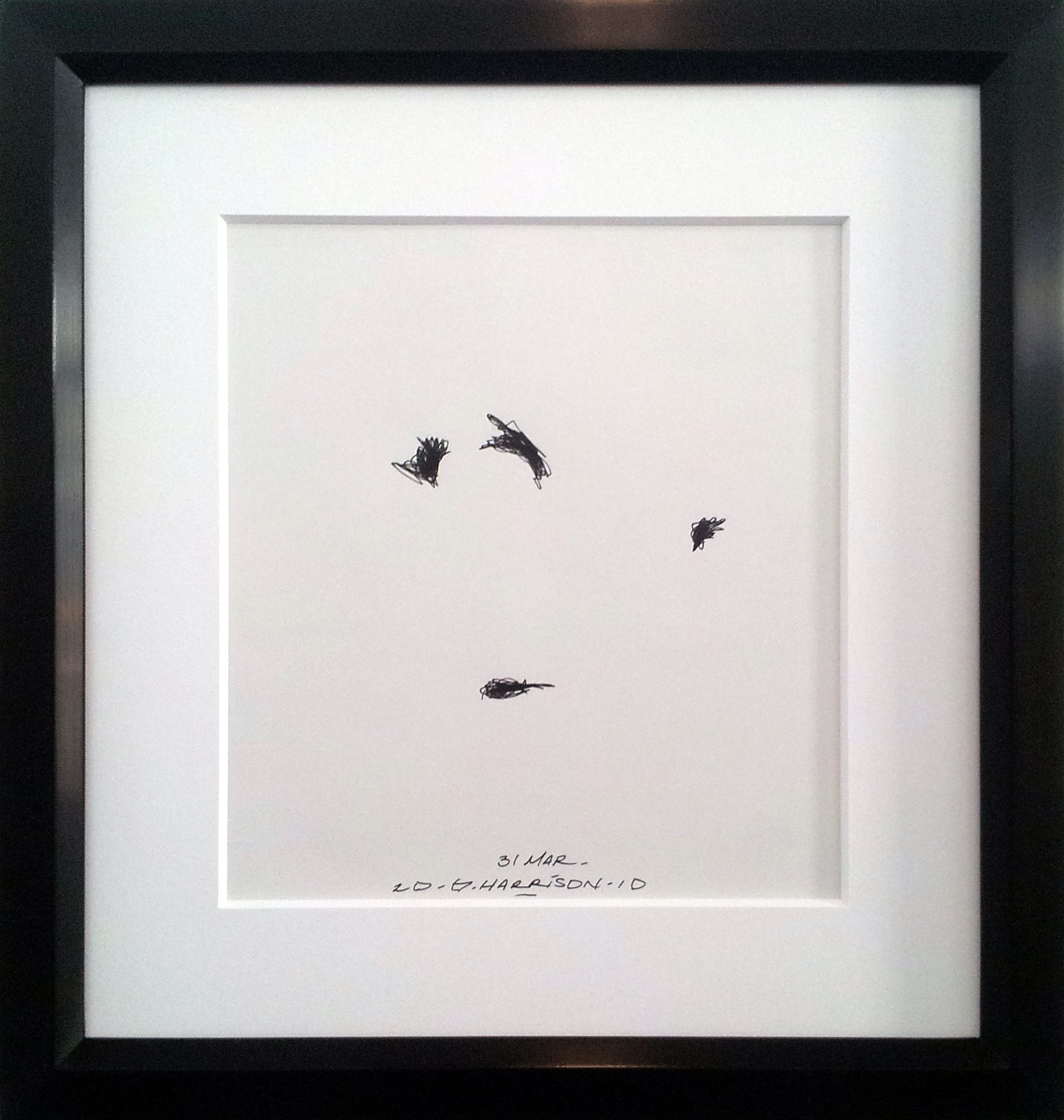 Untitled Drawing ( 31 March 2010 ) Ink on Paper ( Framed ) Frame O.D. 16" x 14" $1,050