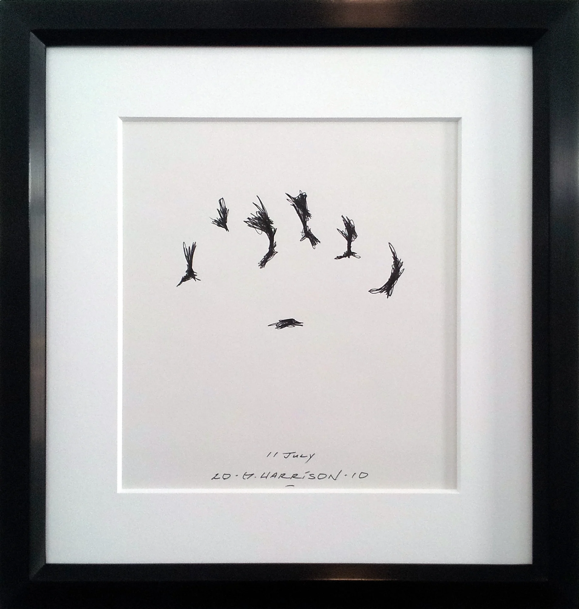 Untitled Drawing ( 11 July 2010 ) Ink on Paper ( Framed ) Frame O.D. 16" x 14" $1,050