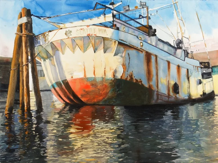 The Golden West Watercolor on Paper ( Framed ) 22" x 30" / Approx. Frame O.D. SOLD