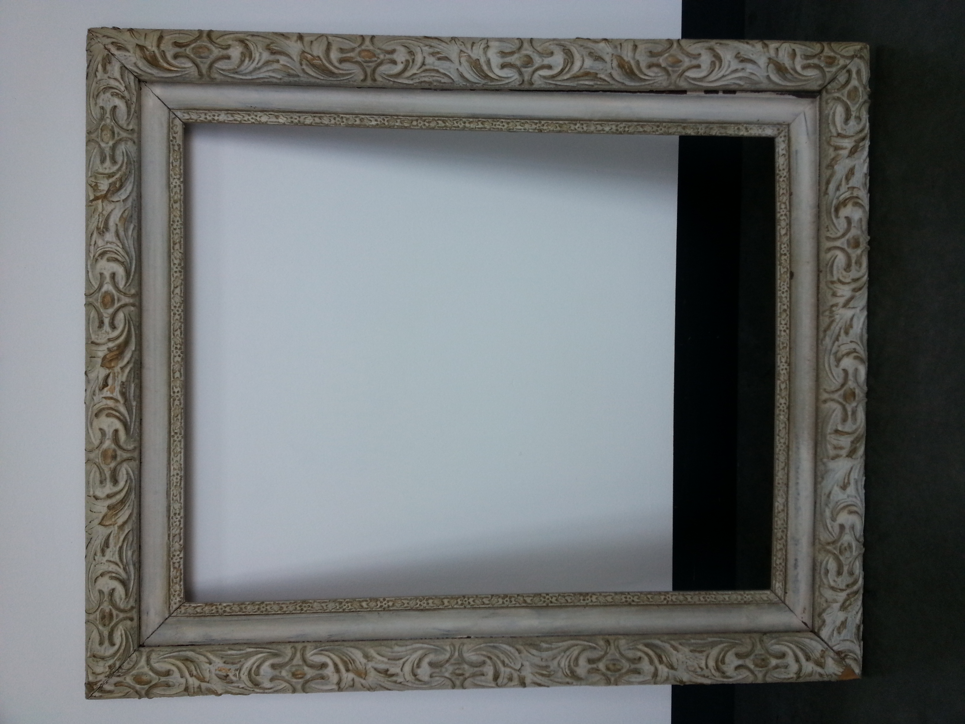 Vintage Heavy Distressed / White Wash Finish Frame R.S. 16" x 20" / Frame O.D. 21" x 25" $125 Available