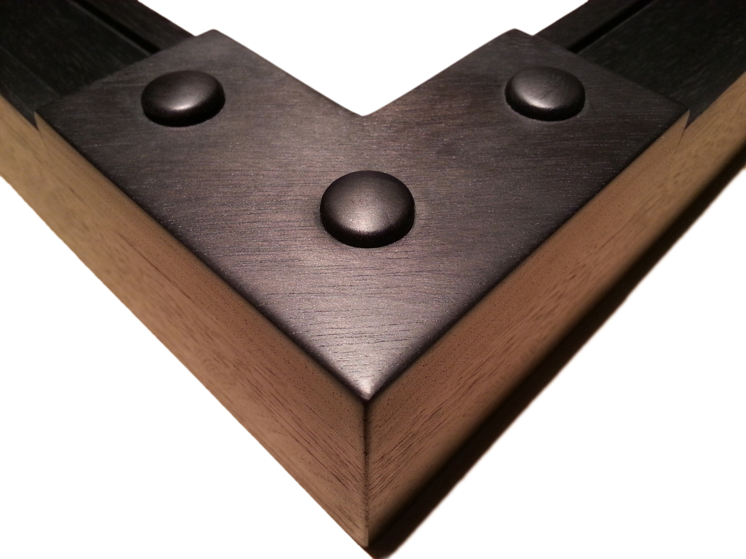 112134 Walnut, Iron Man, ( 3 ) Peg Corners 1 1/2" (W) FACE x 1 3/4" (D) DEEP O.D.