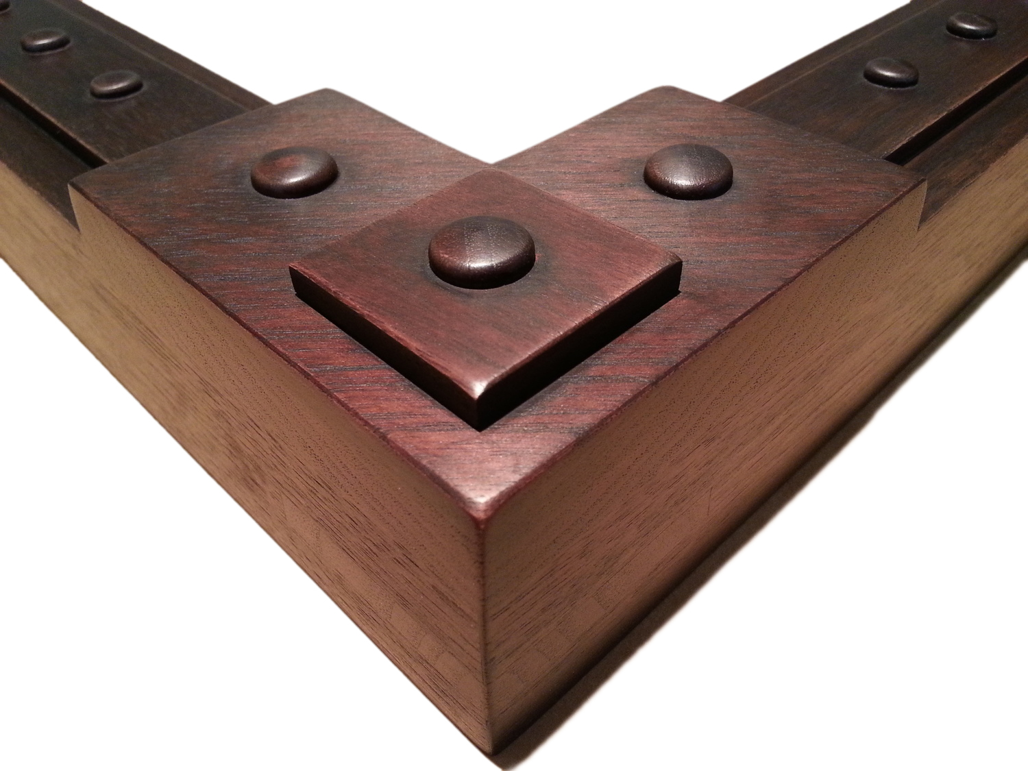 2134 Walnut, Iron Man, Pegs All Around 2" (W) FACE x 1 3/4" (D) DEEP O.D.