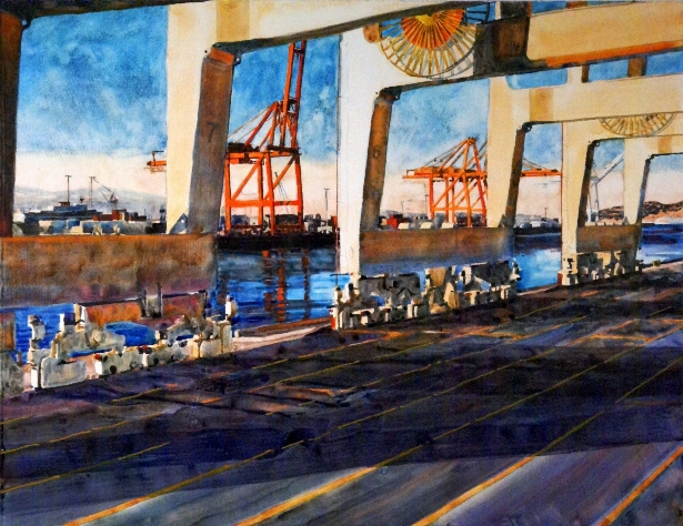 Load Bearing U.V. Varnished Watercolor on Paper, Mounted to Panel ( Framed / Floater Frame ) 20" x 26" / Approx. Frame O.D. 21" x 27" $1,000