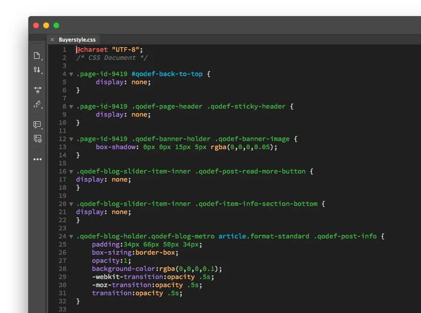 Custom CSS to refine the template