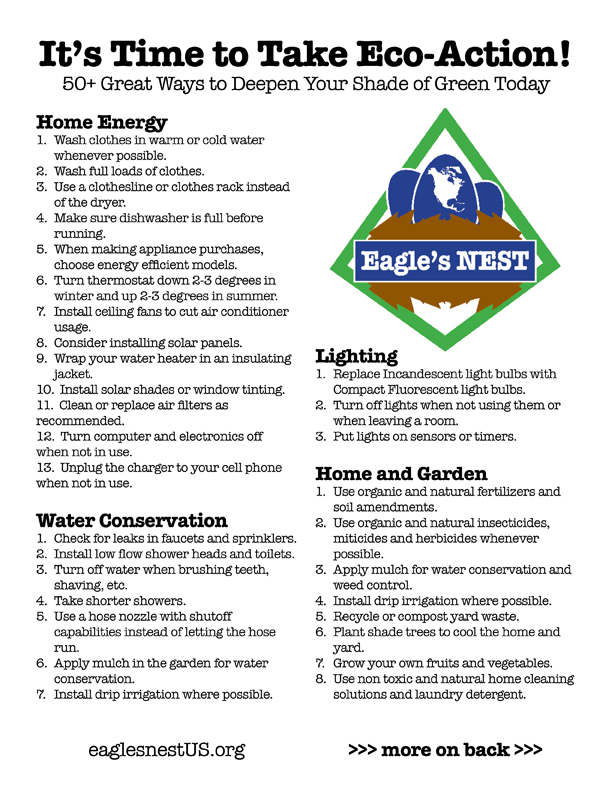 50+ Eco-Action Tips Handout