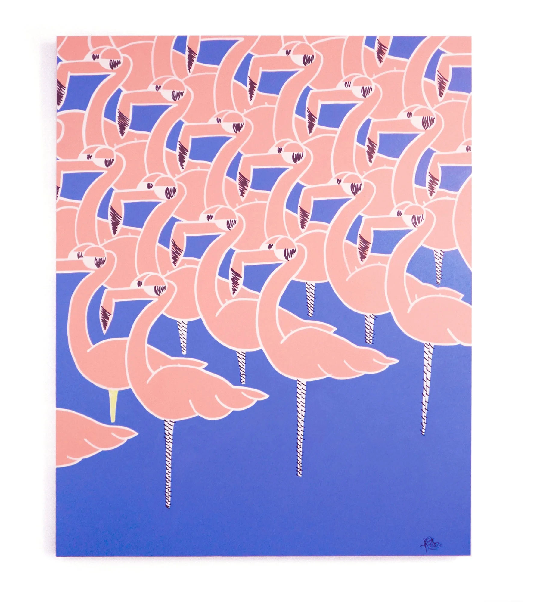Mingo at the dega ink & acrylic on canvas 48 x 60”