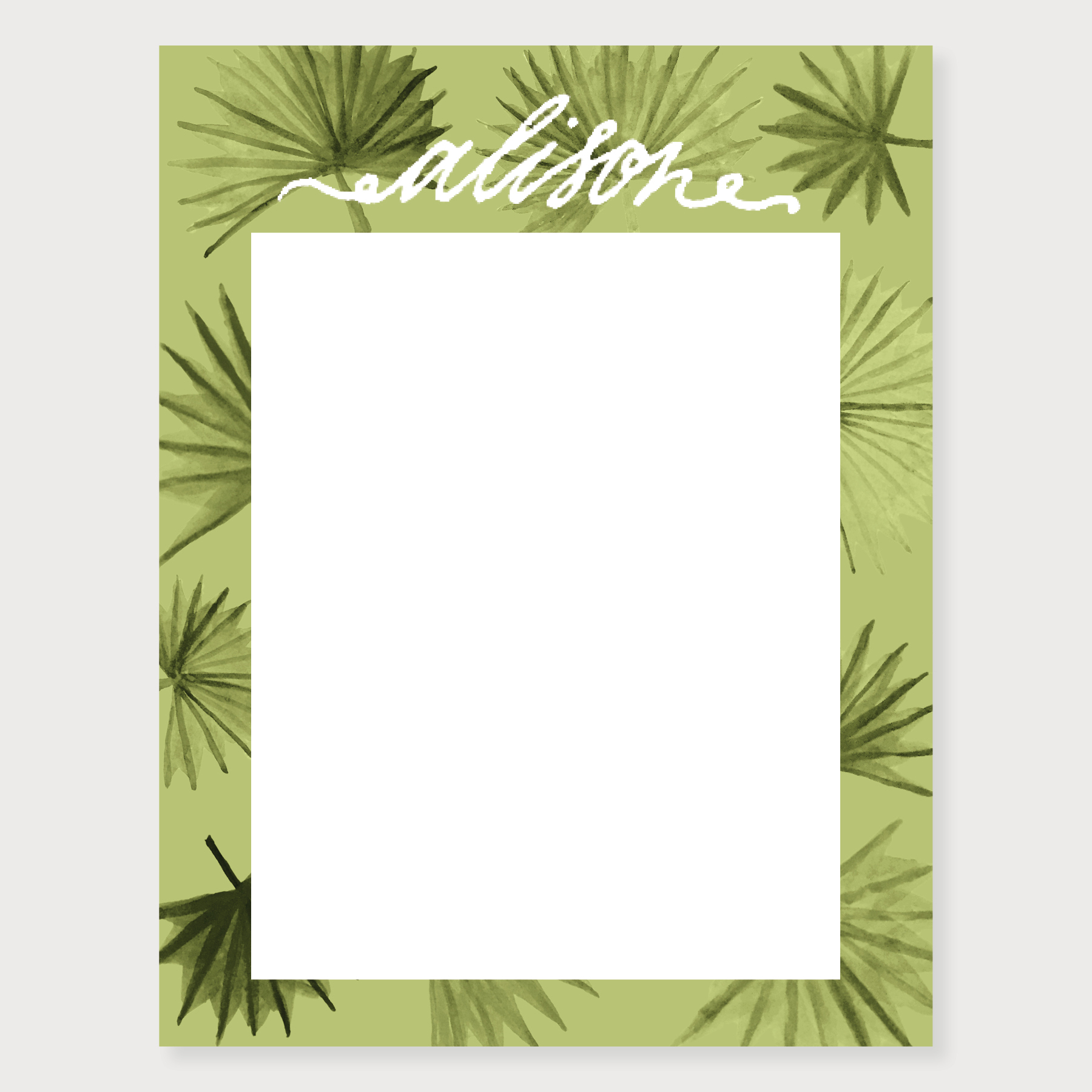 Fan Palm Note Cardmore colors...